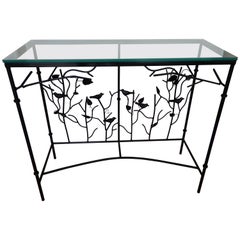 Rare table console artisanale de style Diego Giacometti