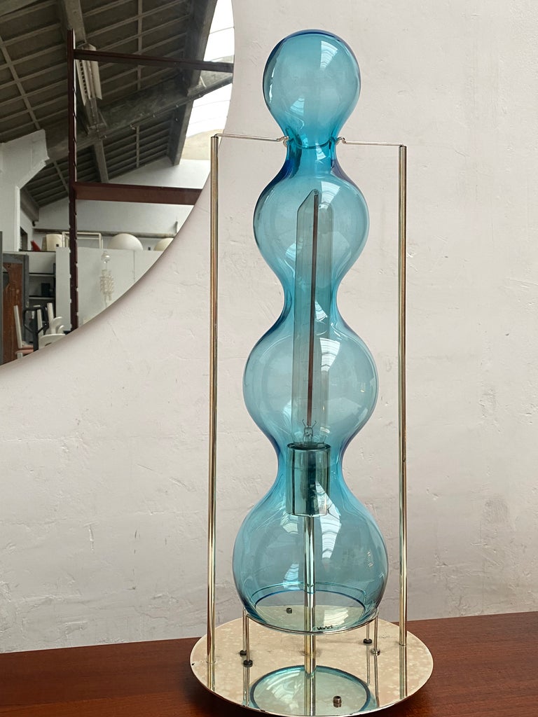 Rare artisan handmade lighting sculpture by Jeannot Cerutti that was also featured in Star Trek The Next Generation 

Jeannot Cerutti is an Italian Industrial designer, best known for his sculptural, blown glass lighting designs

This table lamp