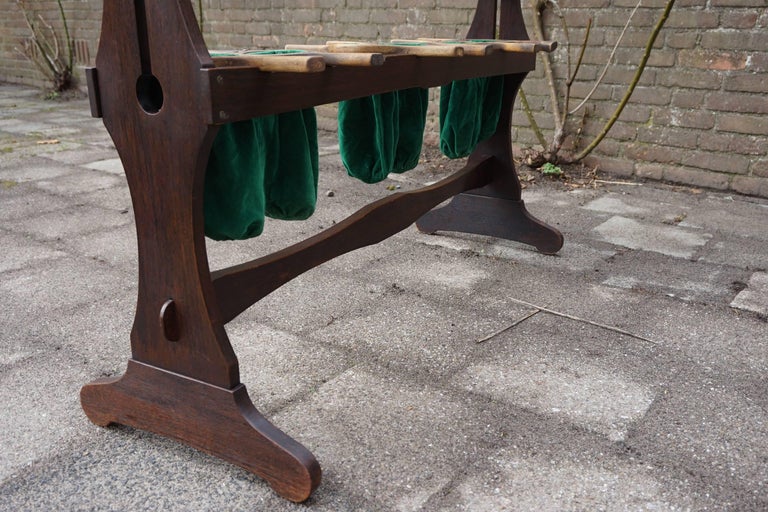 Arts and Crafts Church Offering Bags Stand with 12 Original Wood and