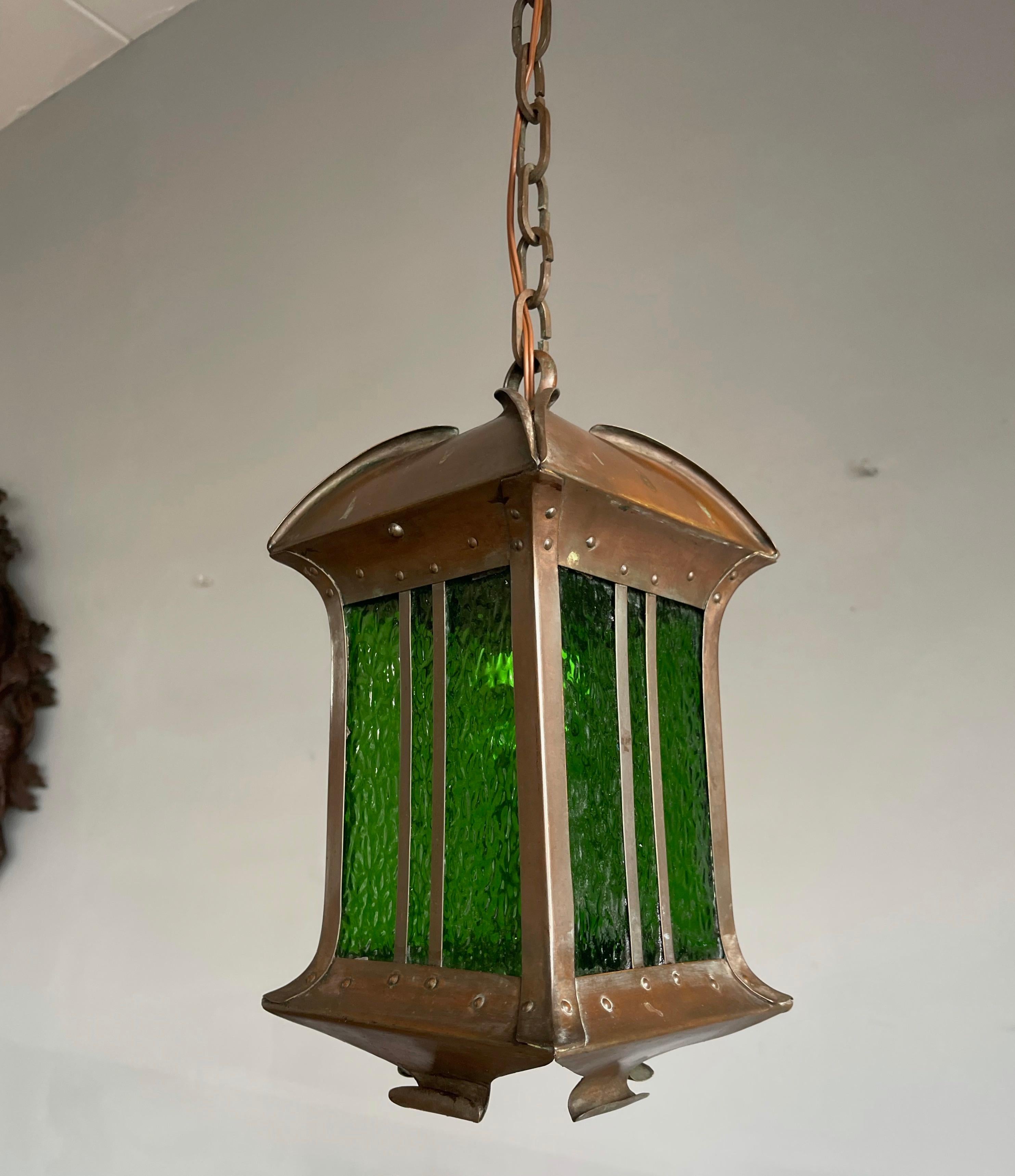 Rare and all handcrafted light fixture of perfect design and proportions.

If you are looking for an early 1900s, stylish and top quality crafted light to grace your entry hall, landing or bedroom then look no further, because if ever there was a
