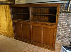 Rare Arts & Crafts Wide Quarter Sawn Oak Barrister's Cabinet with Jotters