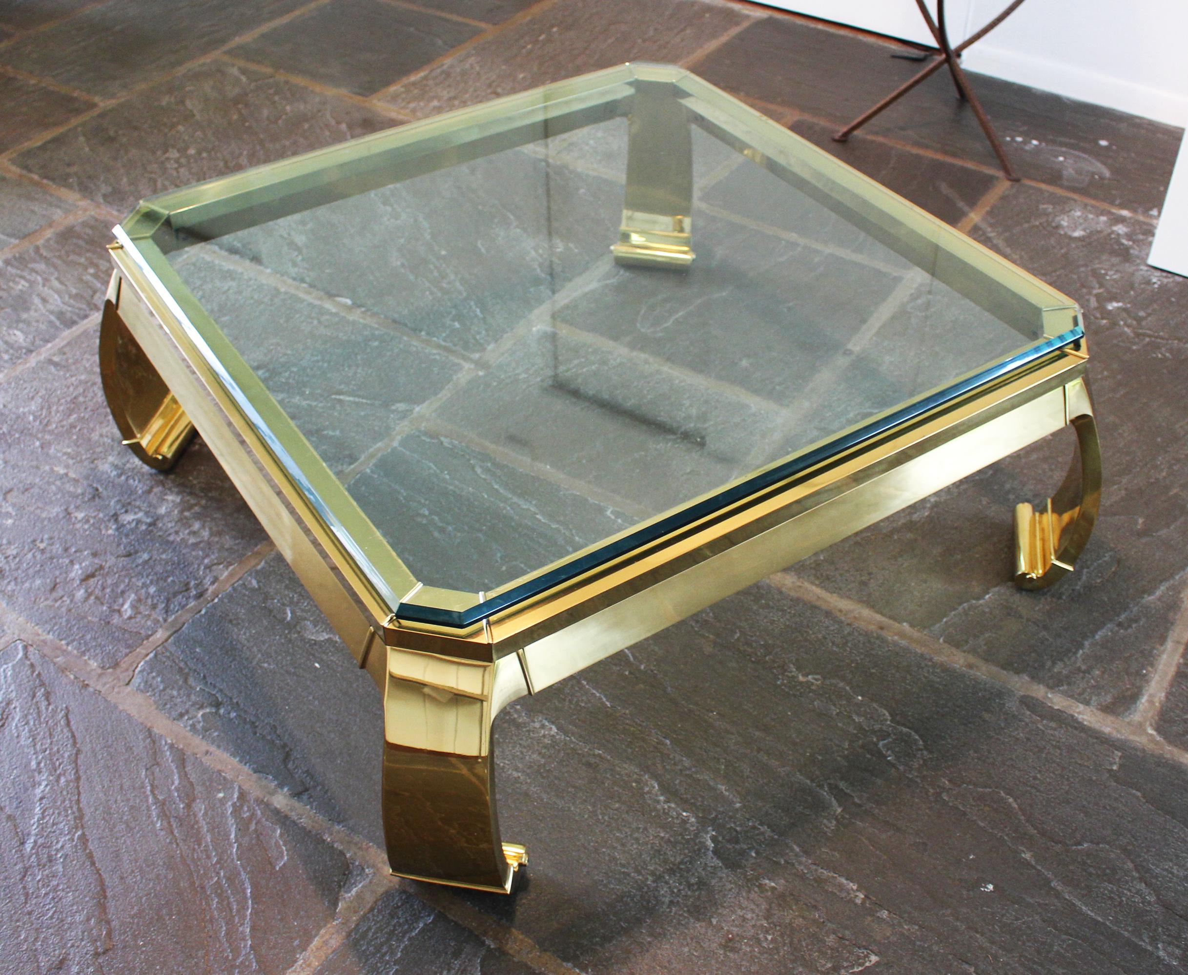 Late 20th Century Rare Asian Inspired Brass Coffee Table by Karl Springer For Sale