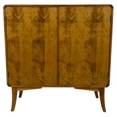 Rare Asko Finnish Modern Flame Birch Cabinet, Mid 20th Century