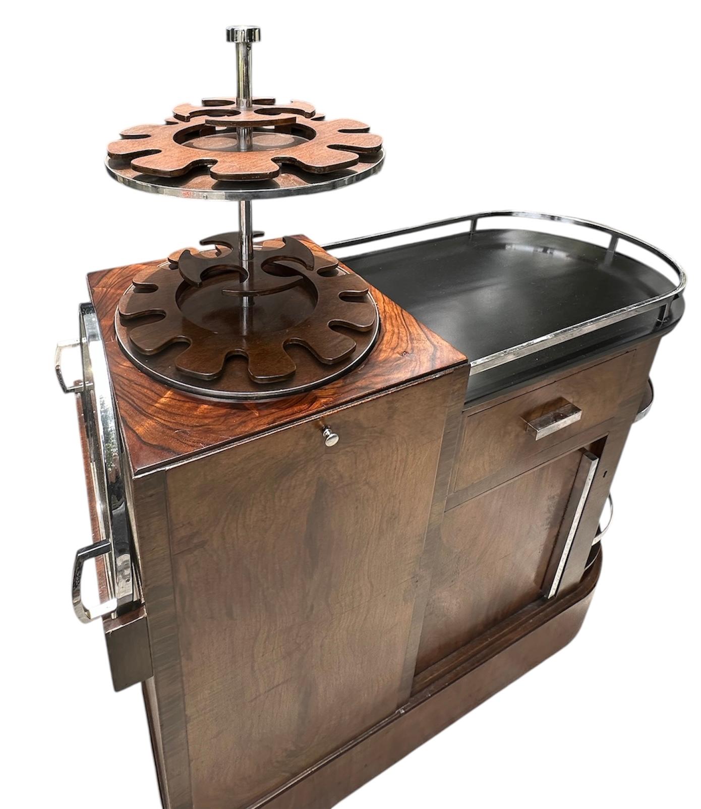Raro ASPREY & Co. Carrito Bar Art Decó London Royal Warrant. en venta 6