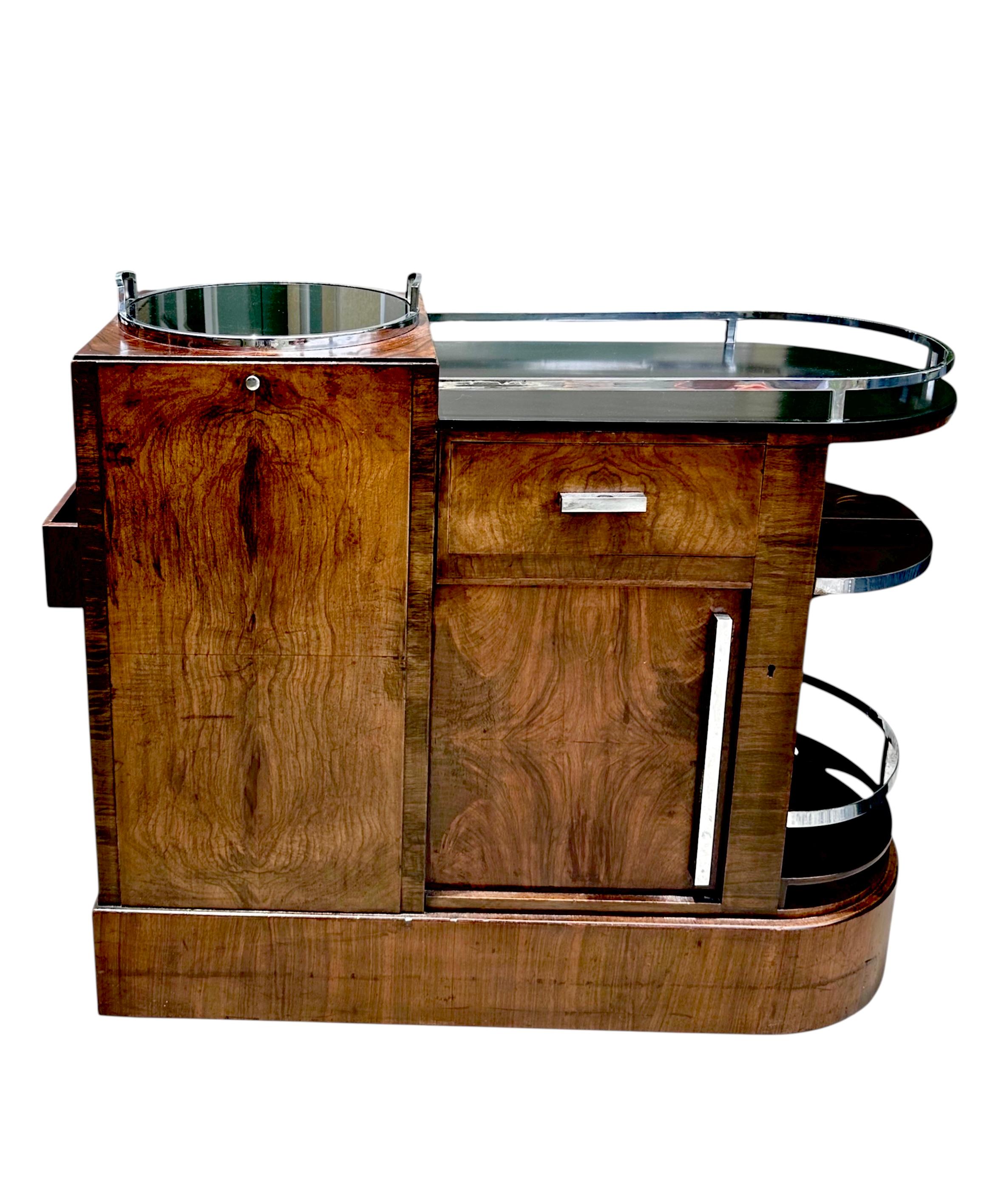 Raro ASPREY & Co. Carrito Bar Art Decó London Royal Warrant. siglo XX en venta