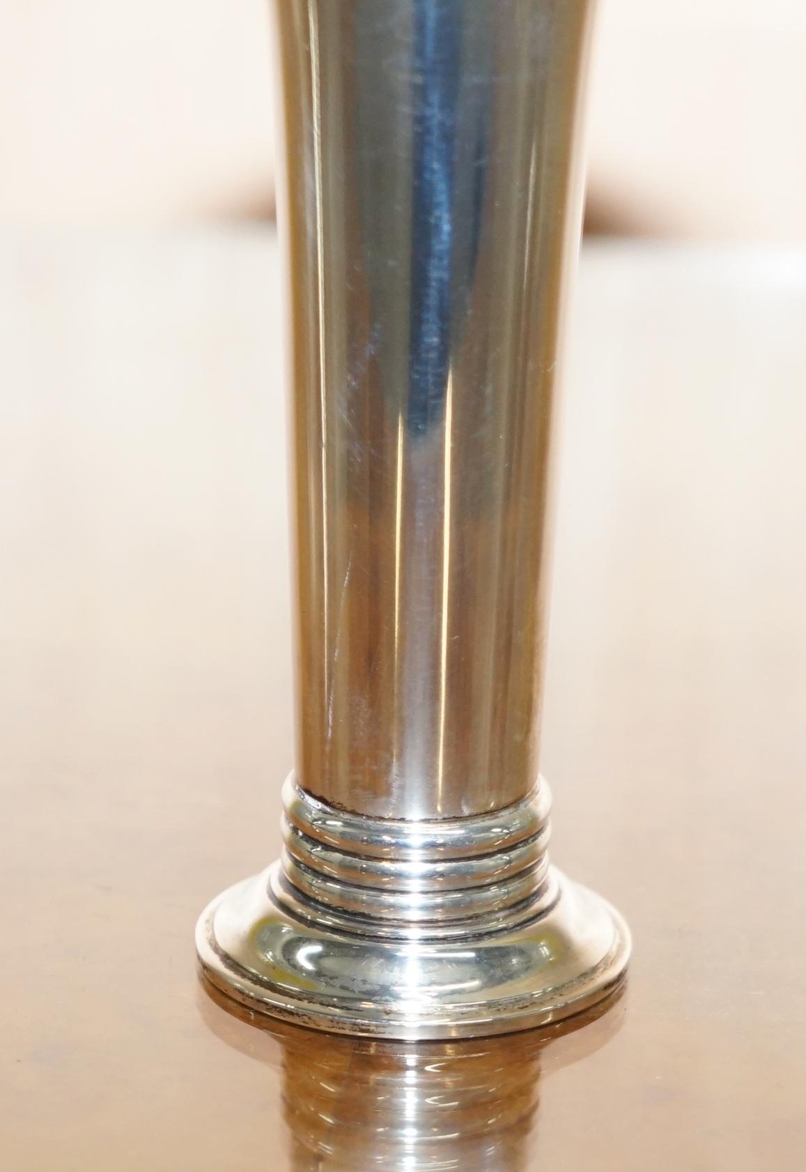 English Rare Asprey London Fully Hallmarked Sterling Silver Made 1996 Poppy Flower Vase