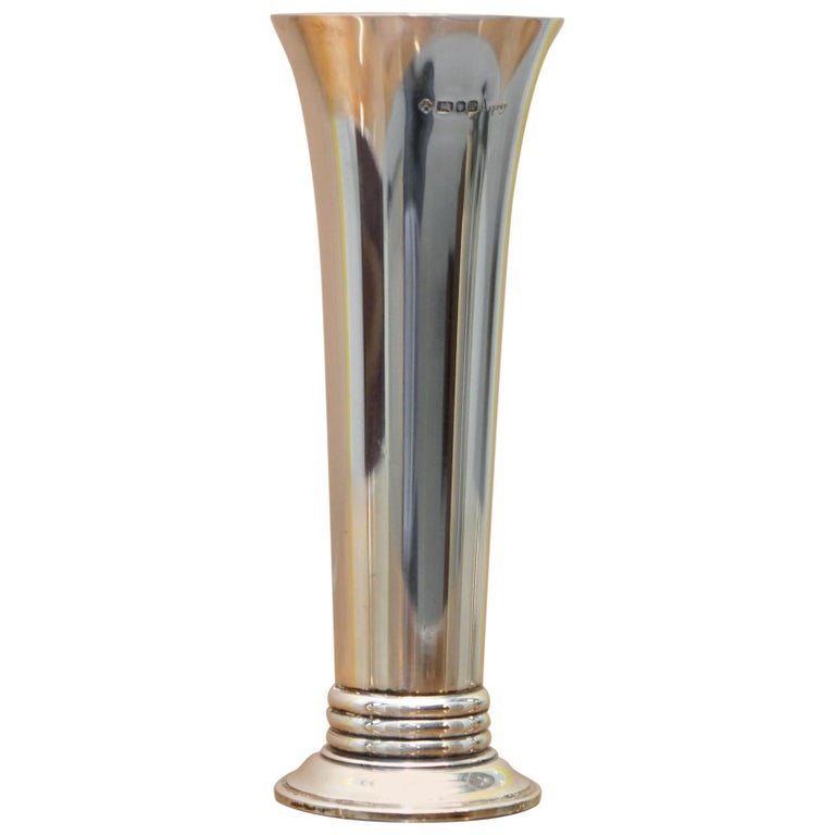 Rare Asprey London Fully Hallmarked Sterling Silver Made 1996 Poppy Flower  Vase at 1stDibs