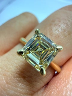 Rare Asscher cut diamond ring VVS1 engagement ring GIA certified