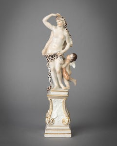 Rare Assembled Set of Six German Porcelain Mythological Deities, Meissen