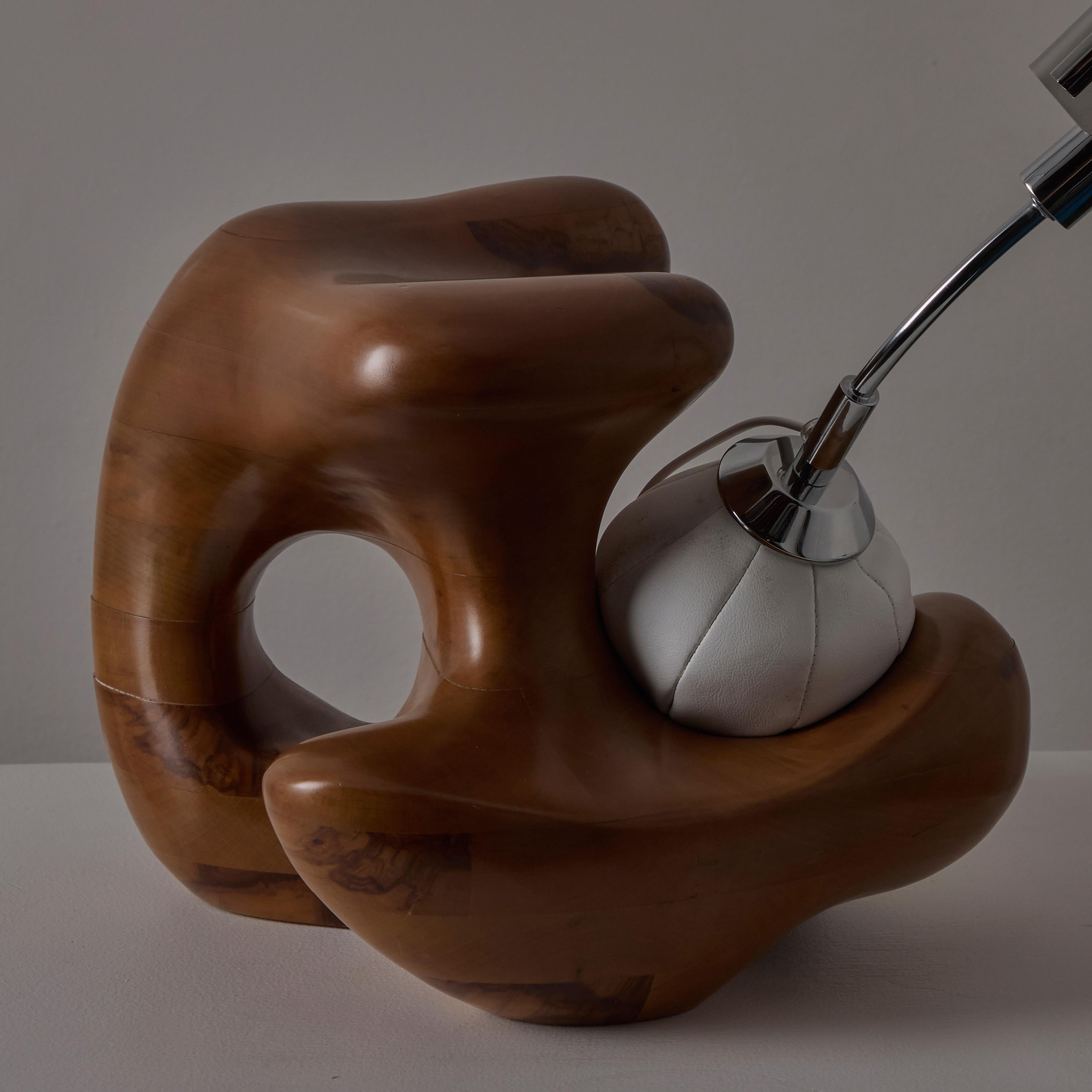 Leather Rare 'Astrid' Sculptural Table Lamp by Silvano Pulcinelli for Esperia For Sale