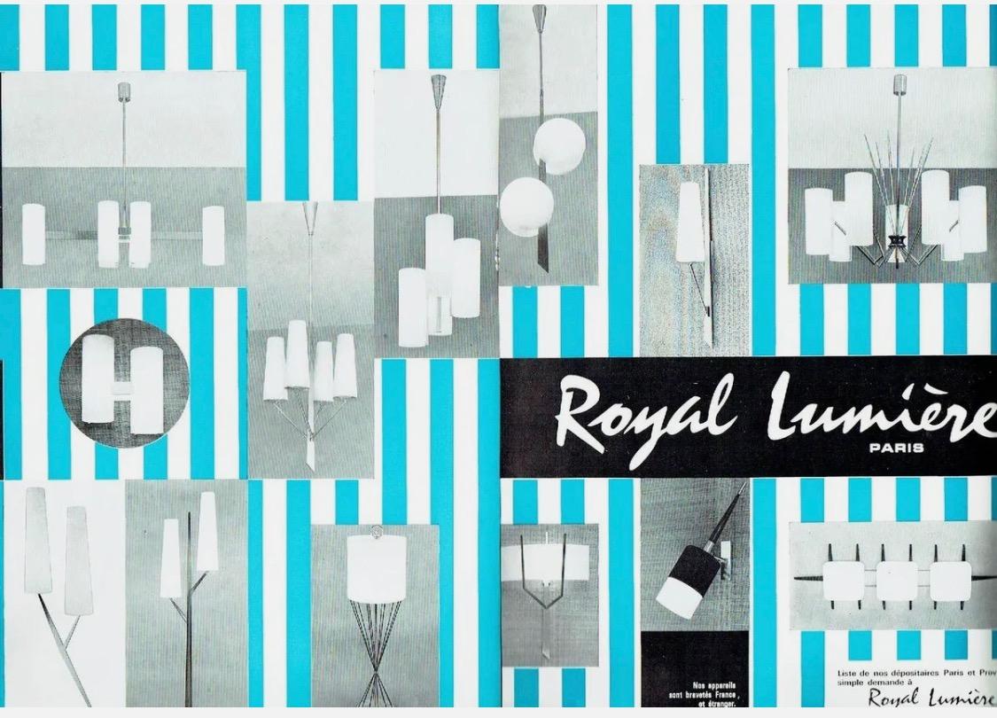 Rare Asymmetric Ceiling or Wall Lamp by Maison Lunel For Sale 1