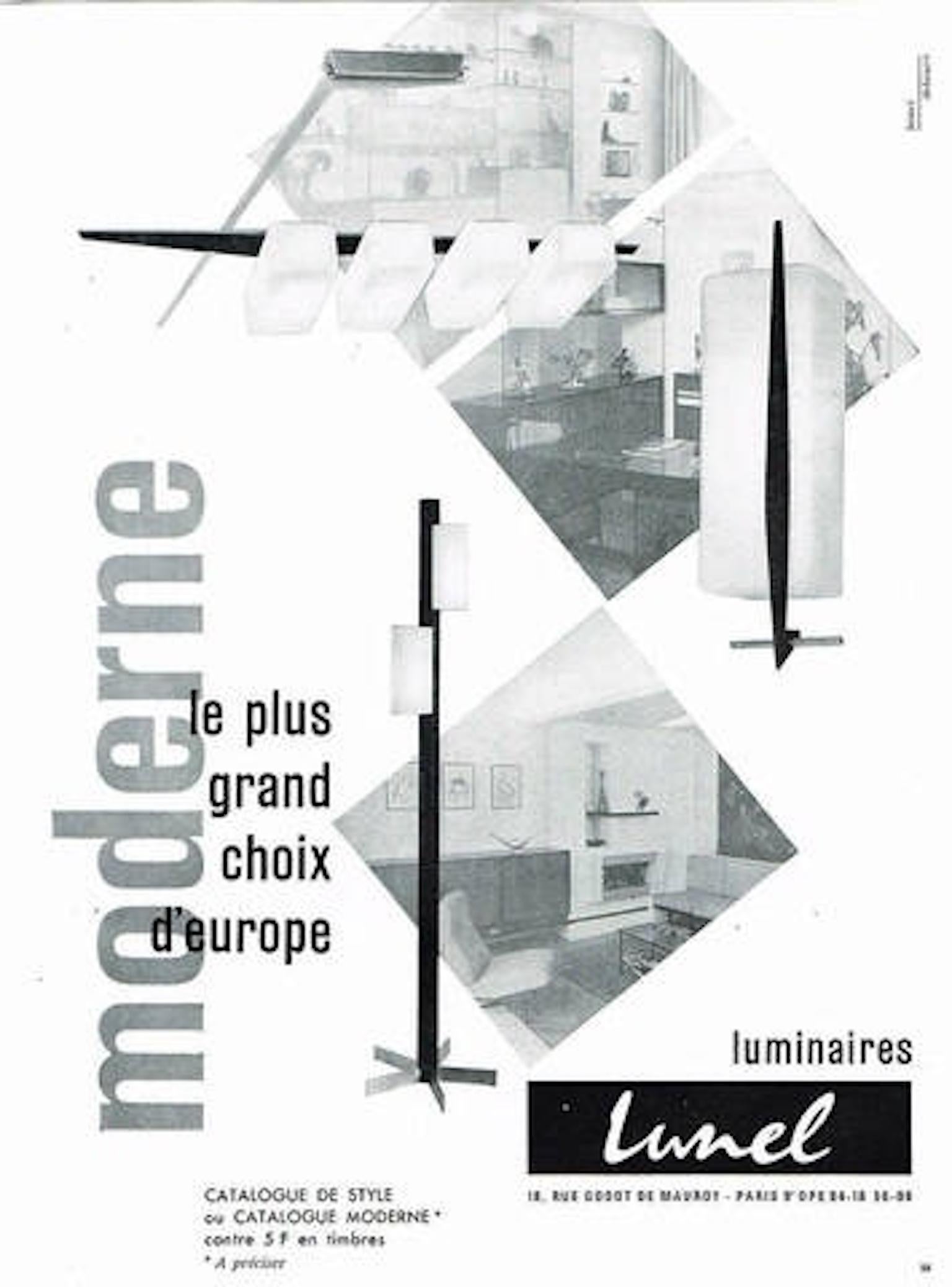 Rare Asymmetric Ceiling or Wall Lamp by Maison Lunel For Sale 2