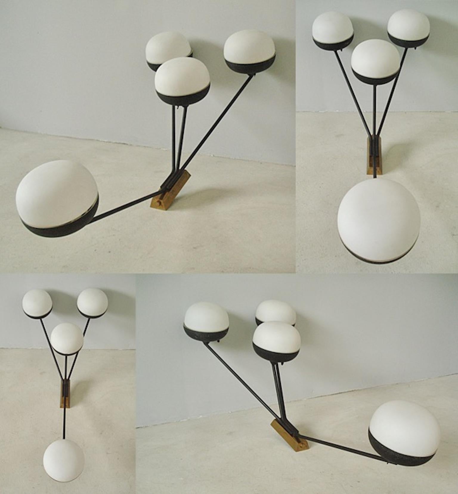 Mid-Century Modern Rare Asymmetric Ceiling or Wall Lamp by Maison Lunel For Sale