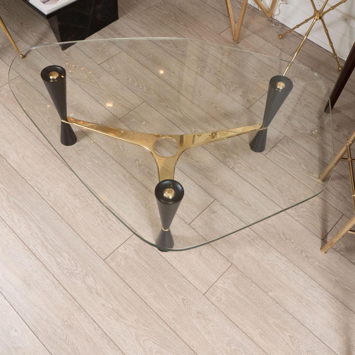 American Rare asymmetrical beveled top coffee table For Sale