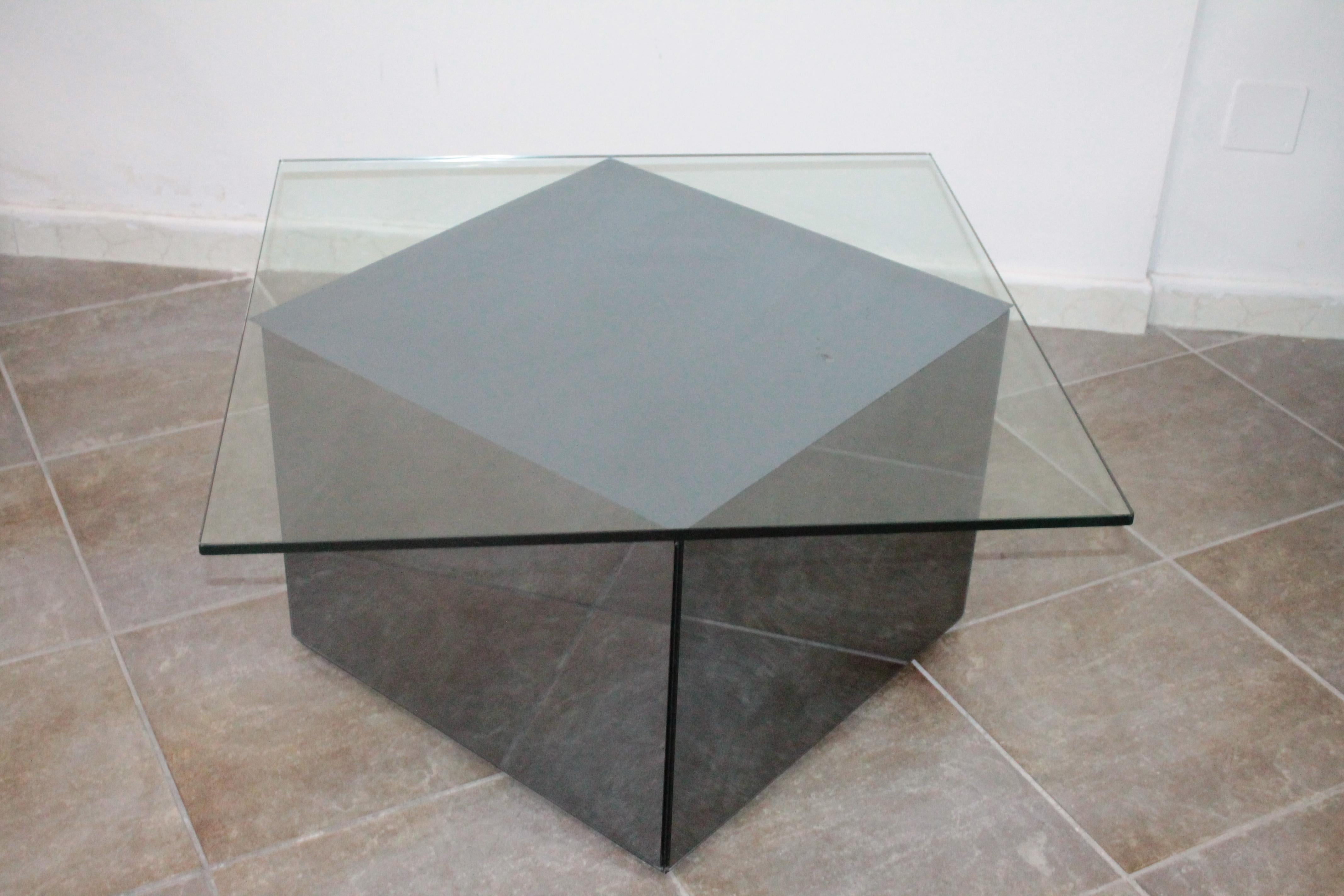 Art Glass Rare Asymmetrical Coffee Table 