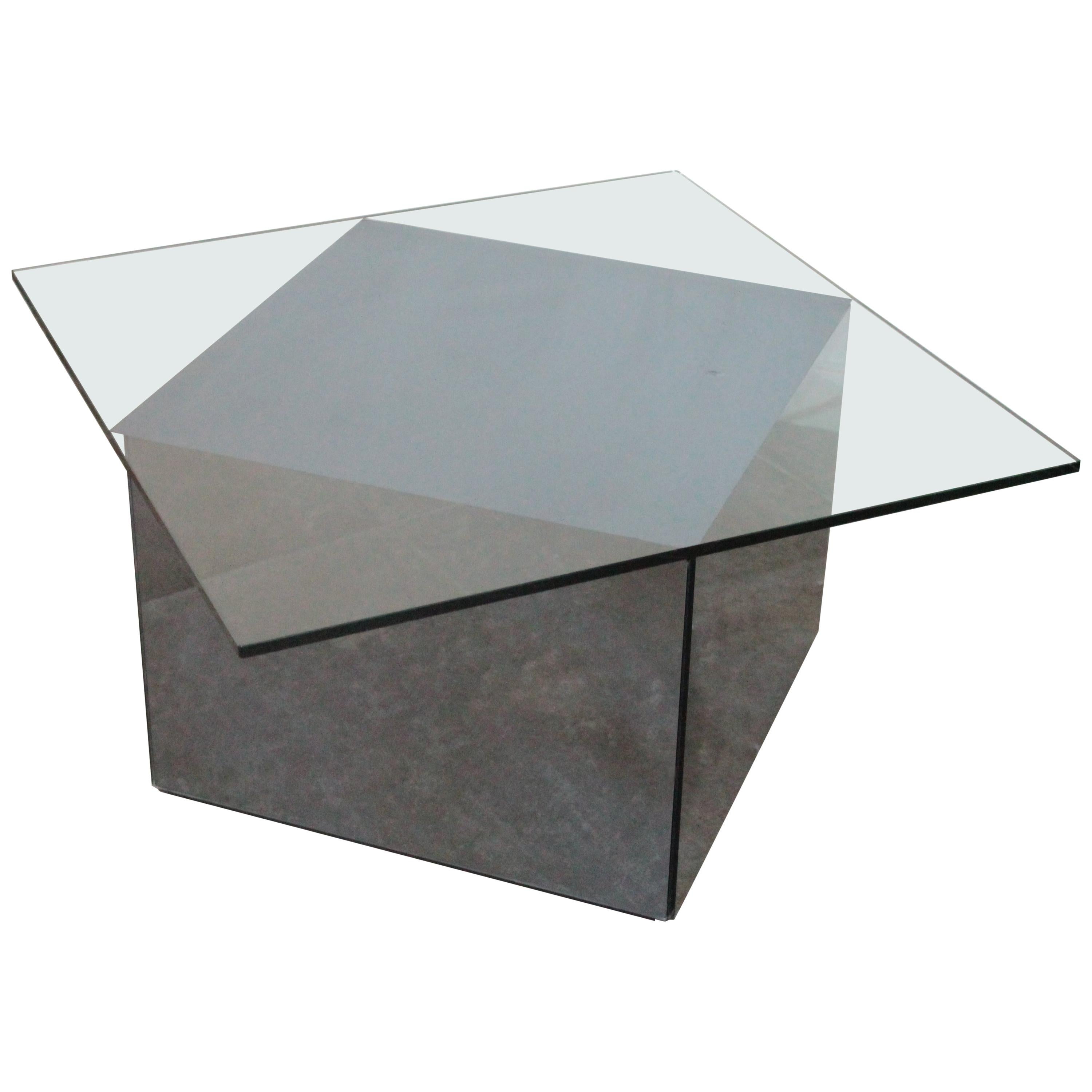 Rare Asymmetrical Coffee Table "Blok" by Nanda Vigo for Acerbis, 1970s  For Sale
