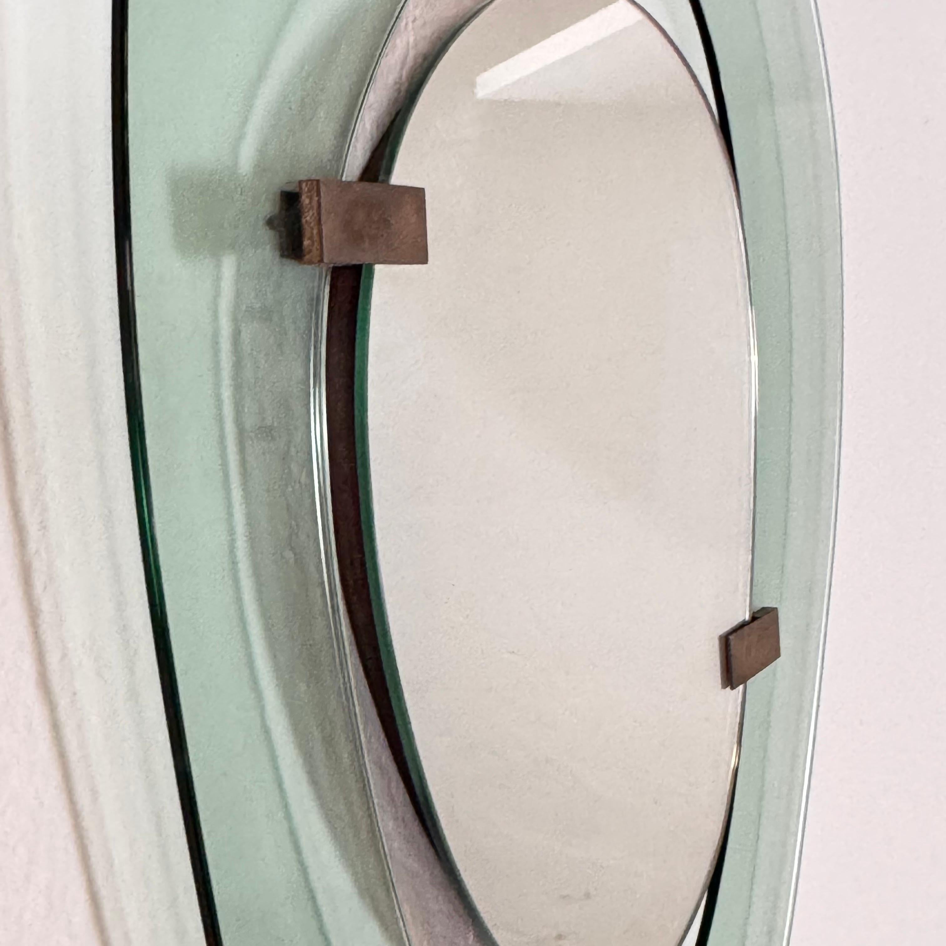 Rare Asymmetrical Light Blue Mirror by Max Ingrand for Fontana Arte, Italy, 1958 For Sale 3