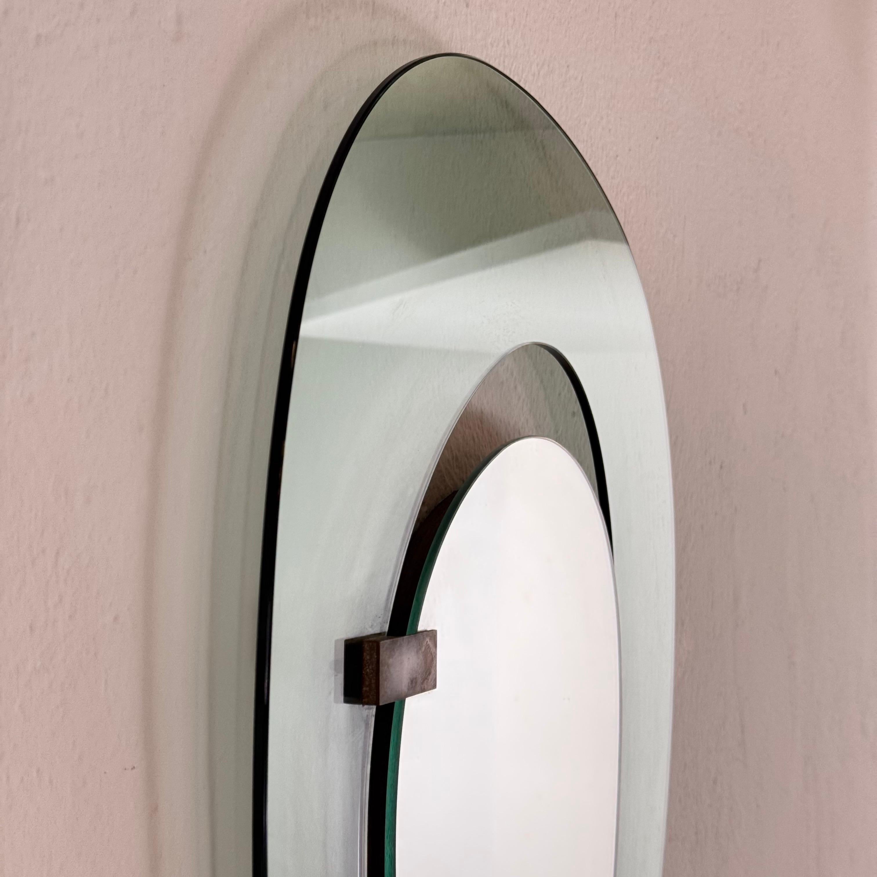 Rare Asymmetrical Light Blue Mirror by Max Ingrand for Fontana Arte, Italy, 1958 For Sale 6