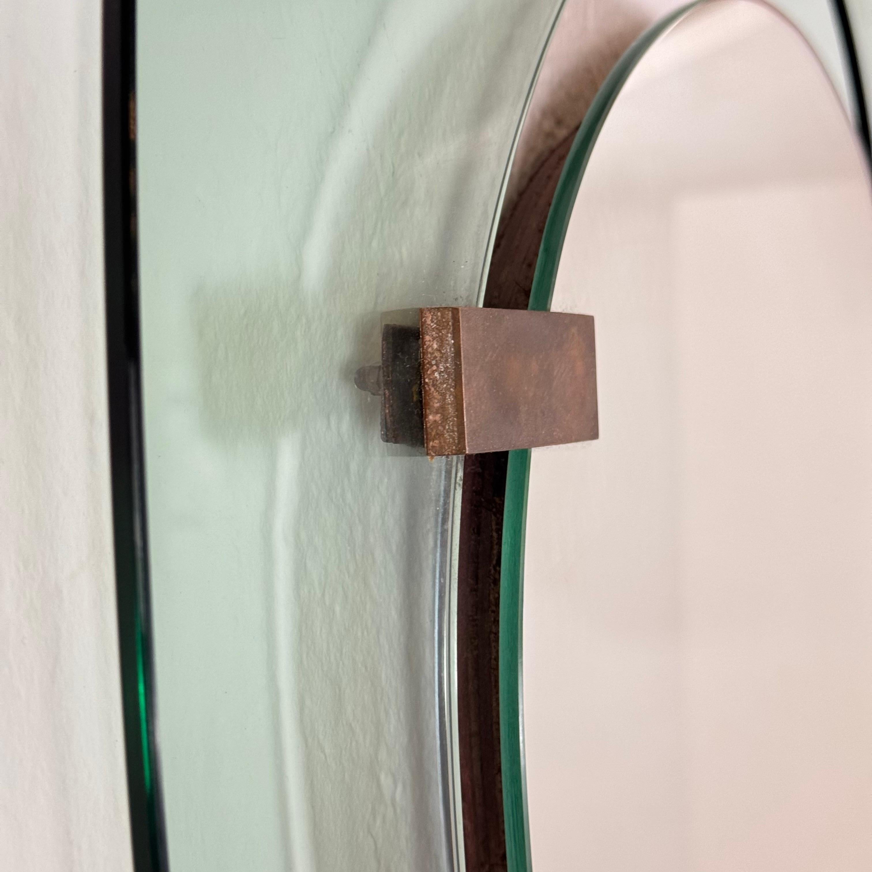Mid-Century Modern Rare Asymmetrical Light Blue Mirror by Max Ingrand for Fontana Arte, Italy, 1958 For Sale