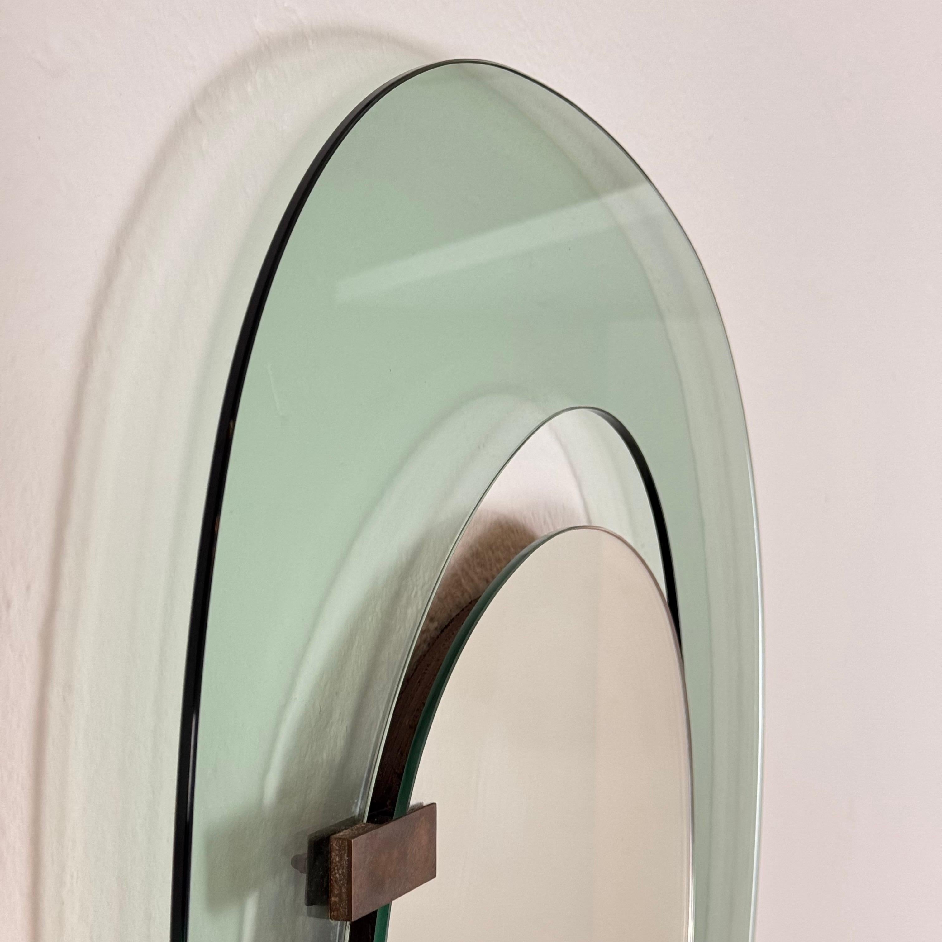 Italian Rare Asymmetrical Light Blue Mirror by Max Ingrand for Fontana Arte, Italy, 1958 For Sale