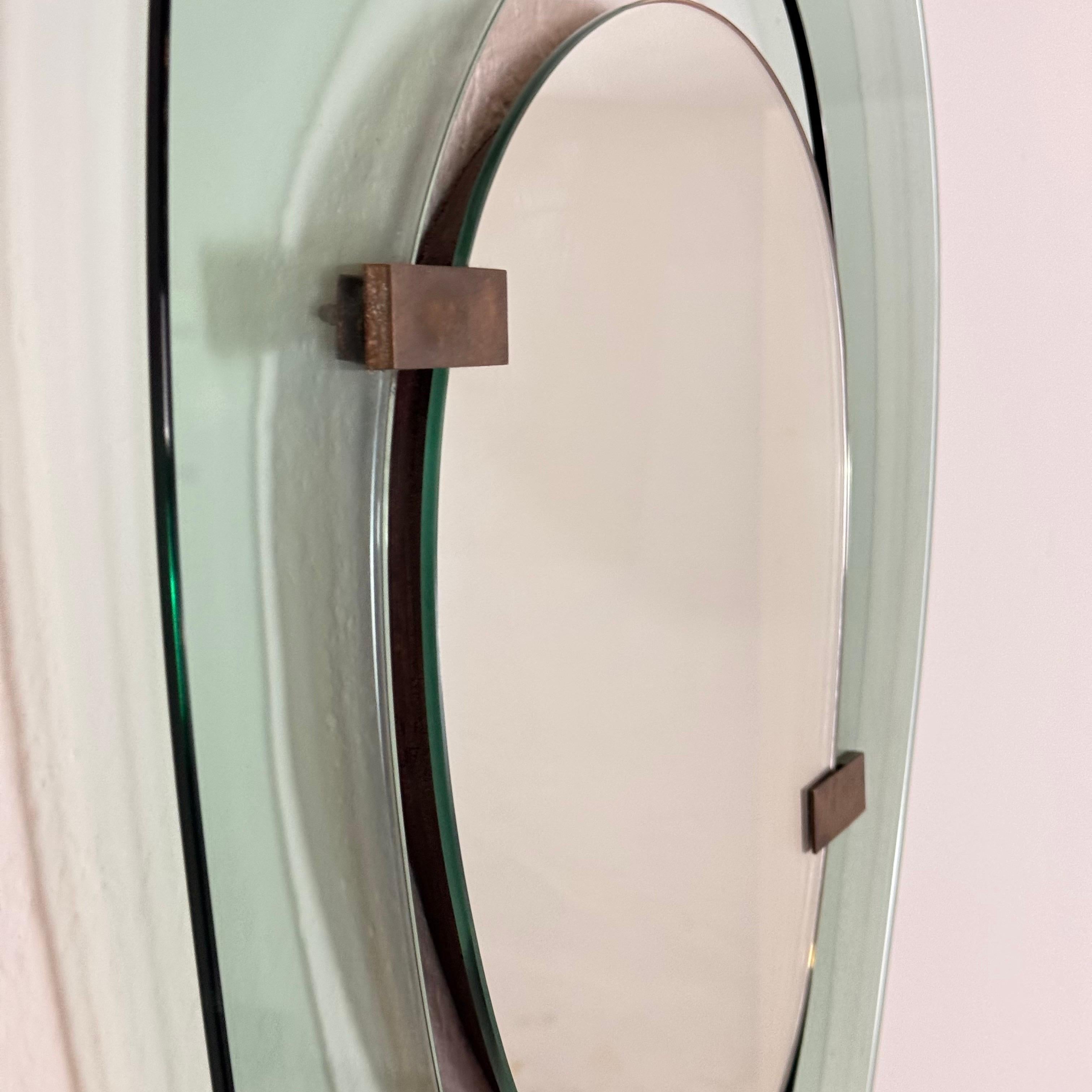 Hand-Crafted Rare Asymmetrical Light Blue Mirror by Max Ingrand for Fontana Arte, Italy, 1958 For Sale