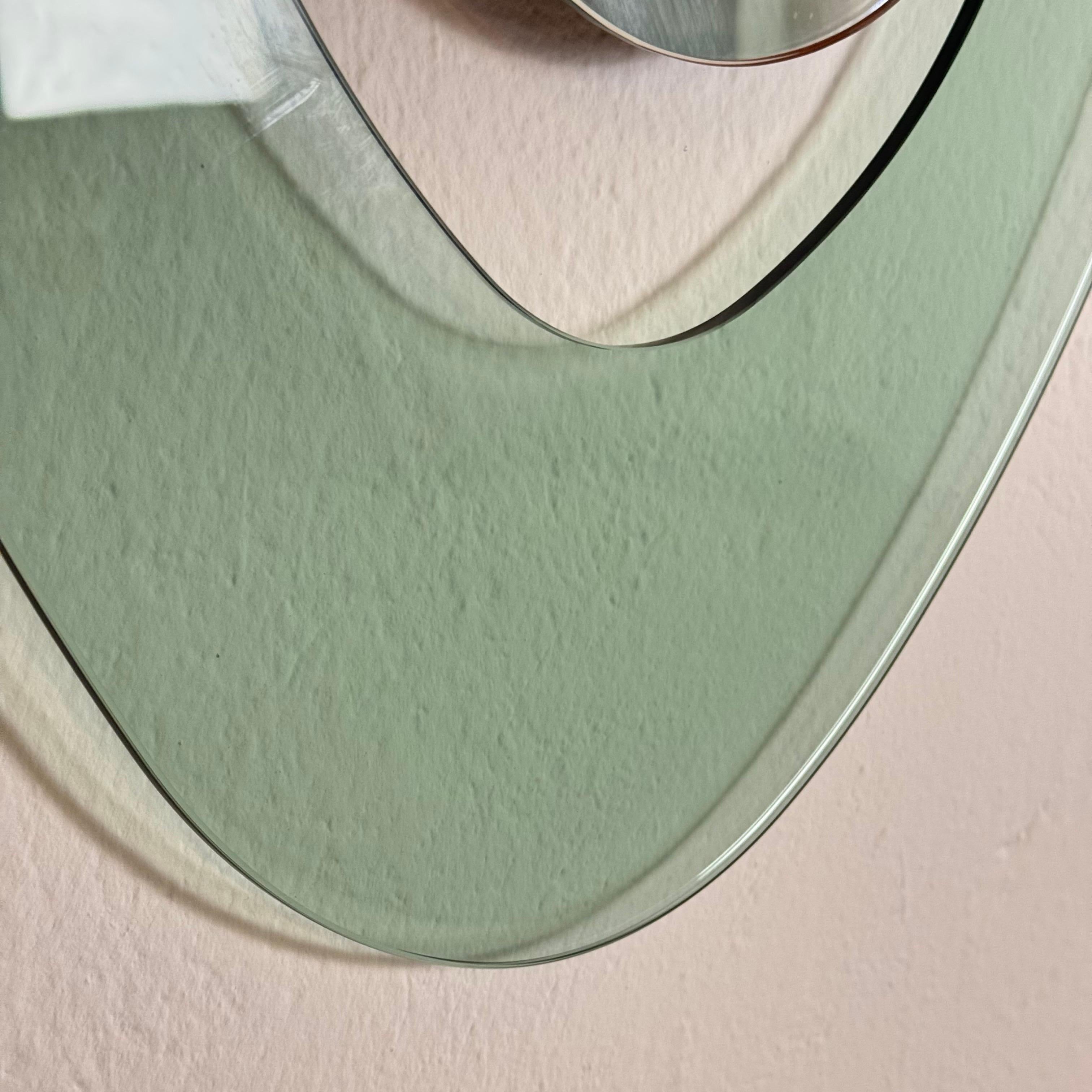 Mid-20th Century Rare Asymmetrical Light Blue Mirror by Max Ingrand for Fontana Arte, Italy, 1958 For Sale