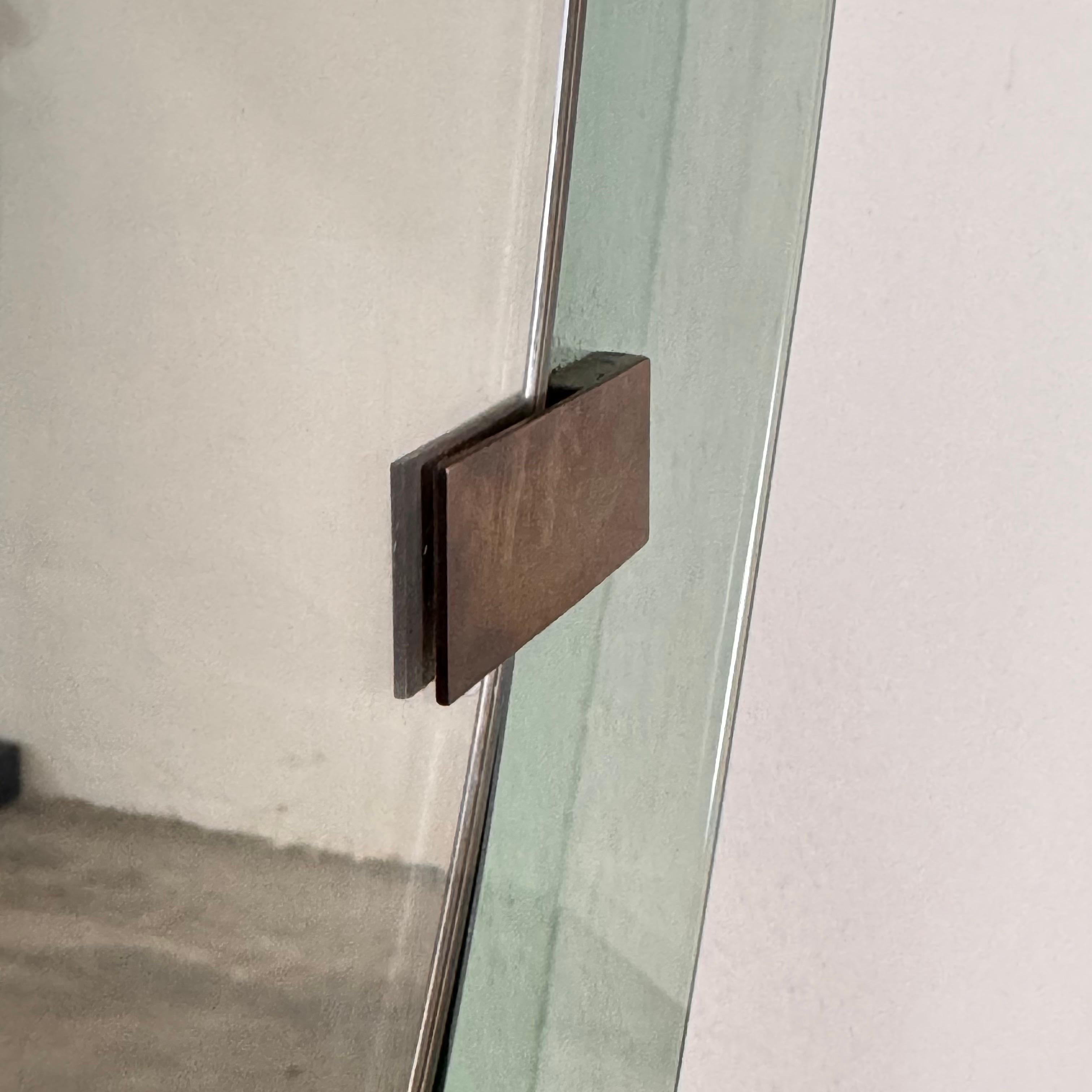 Rare Asymmetrical Light Blue Mirror by Max Ingrand for Fontana Arte, Italy, 1958 For Sale 1