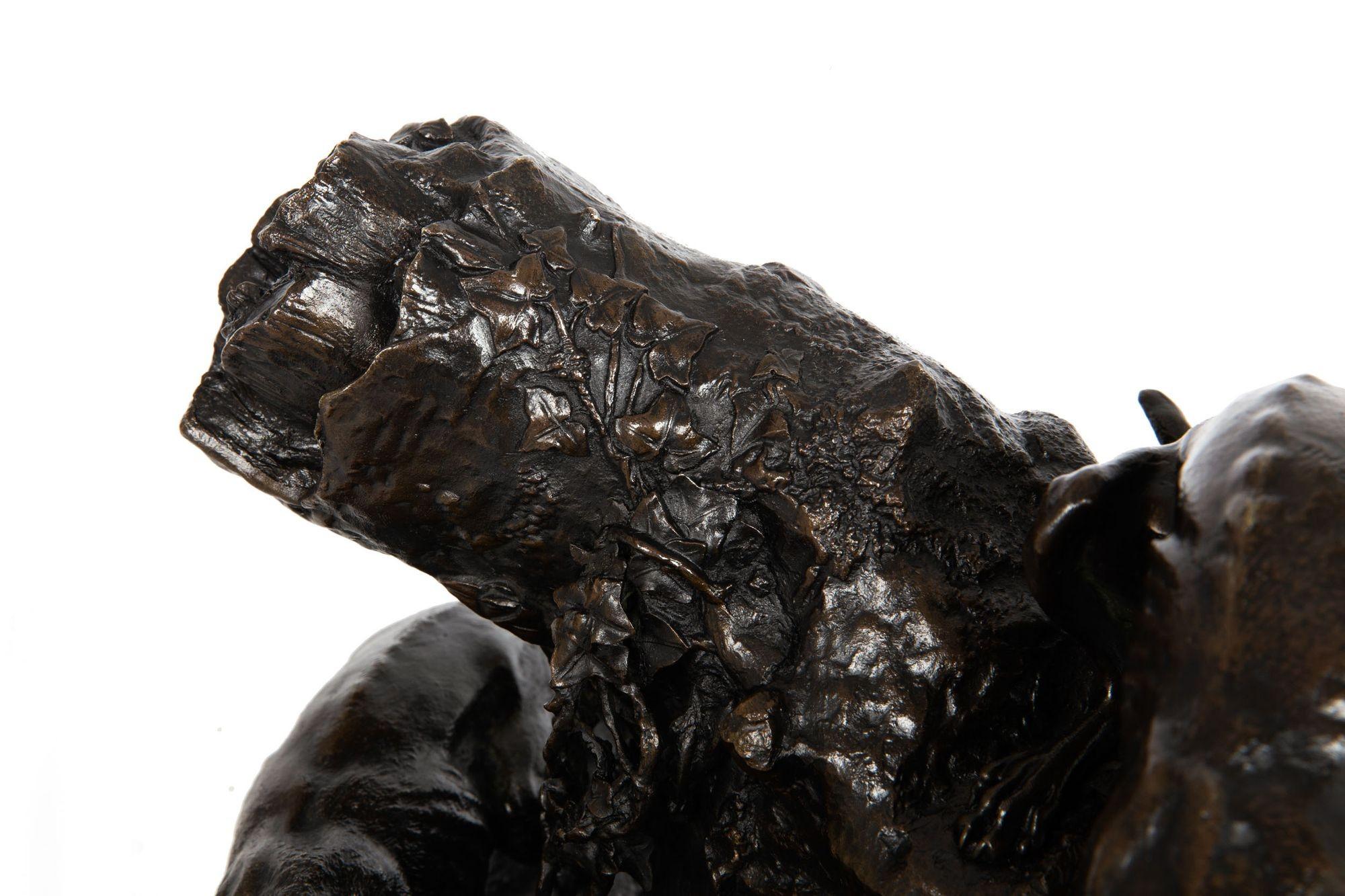 Rare Atelier French Antique Bronze Sculpture “Fox Hunt” by Pierre Jules Mêne For Sale 6