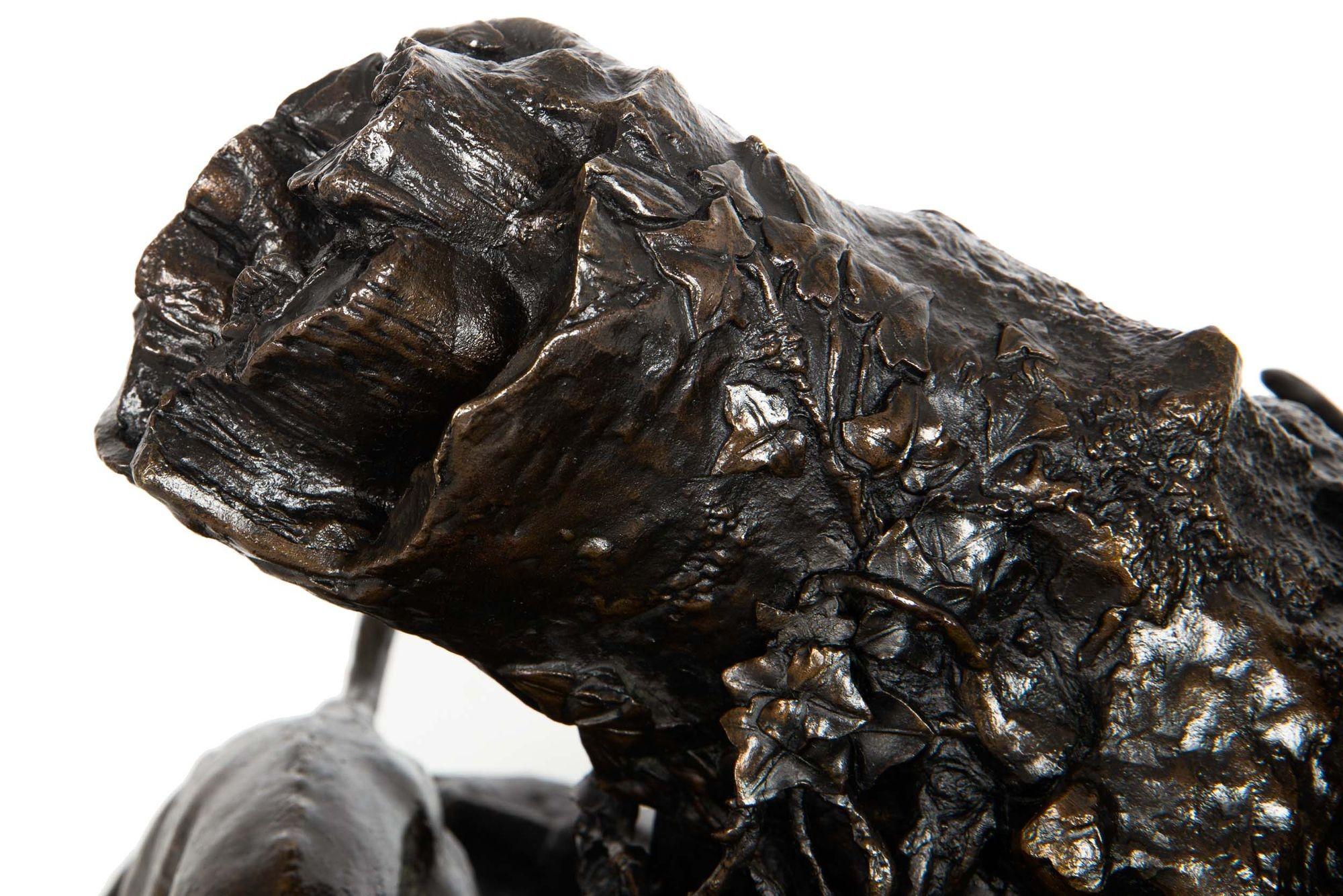 Rare Atelier French Antique Bronze Sculpture “Fox Hunt” by Pierre Jules Mêne For Sale 2