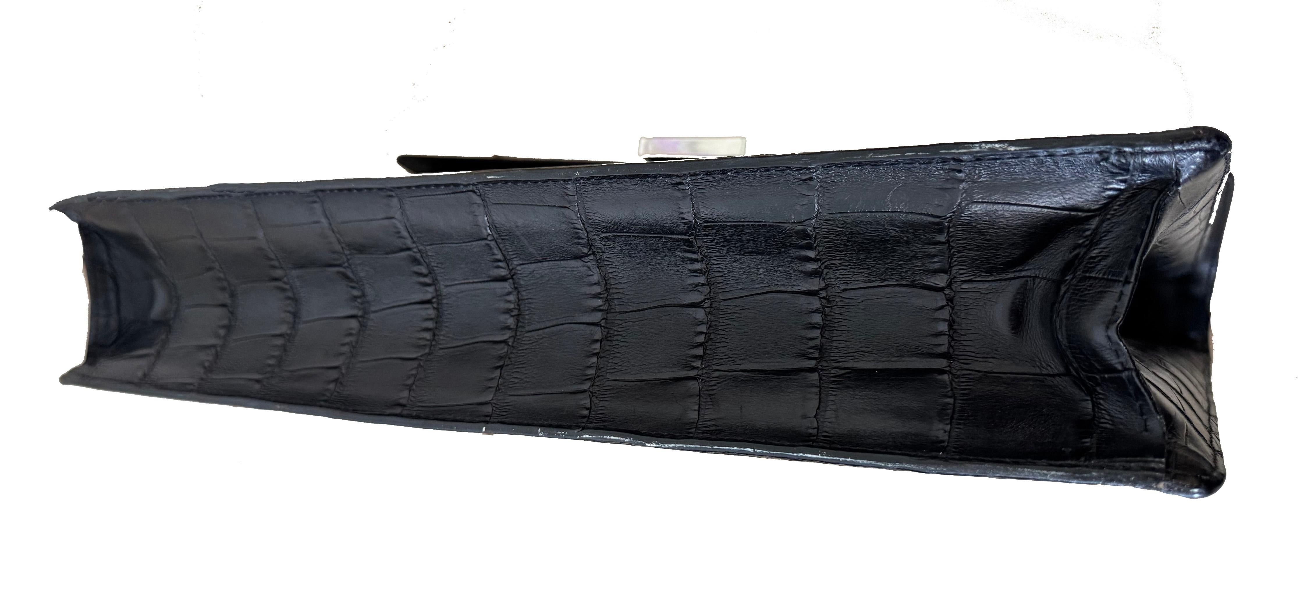 RARE A.Testoni Black Alligator Briefcase One of a Kind en vente 6