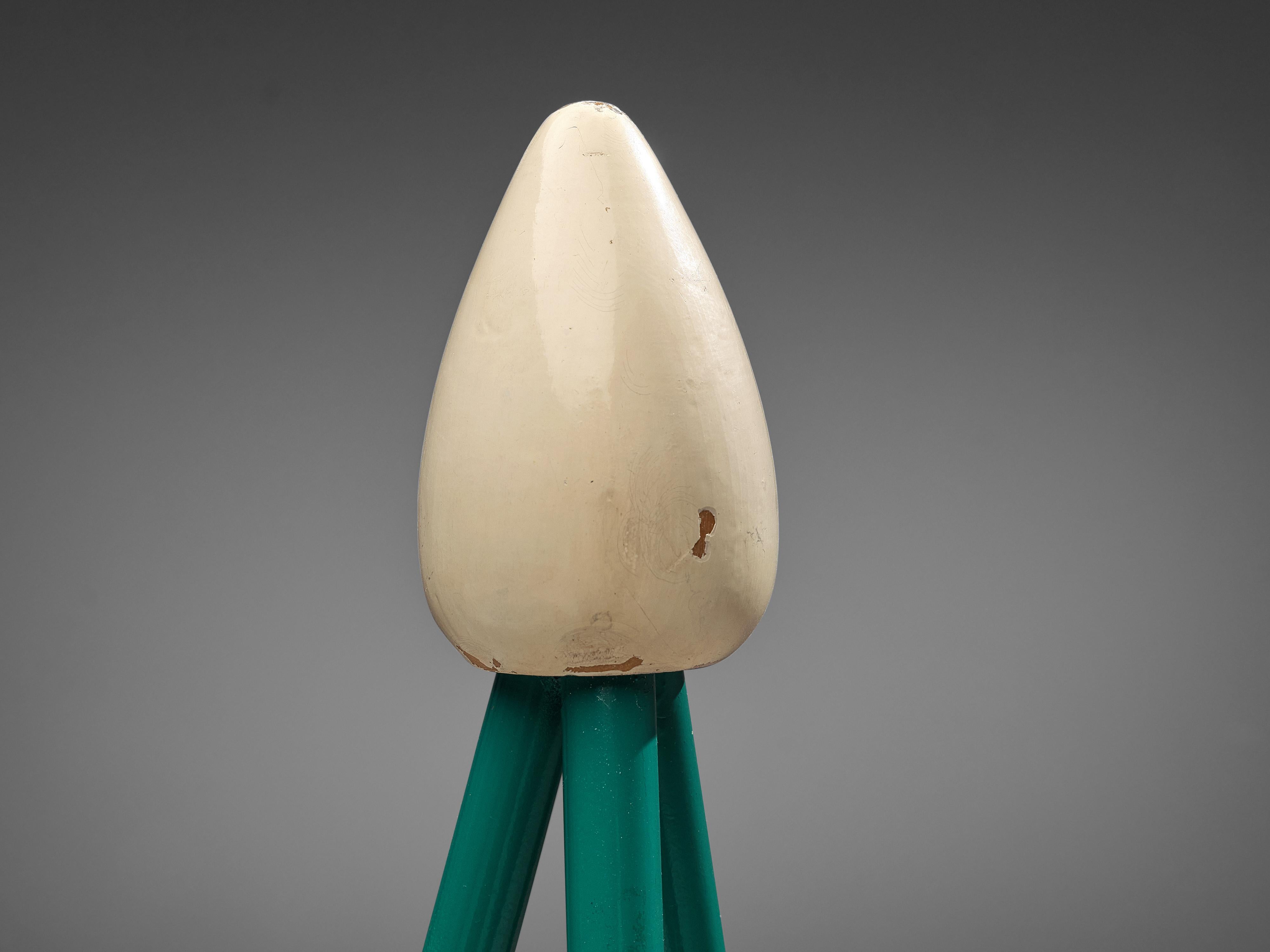 Rare Atomic Coat Rack in Green Metal 2