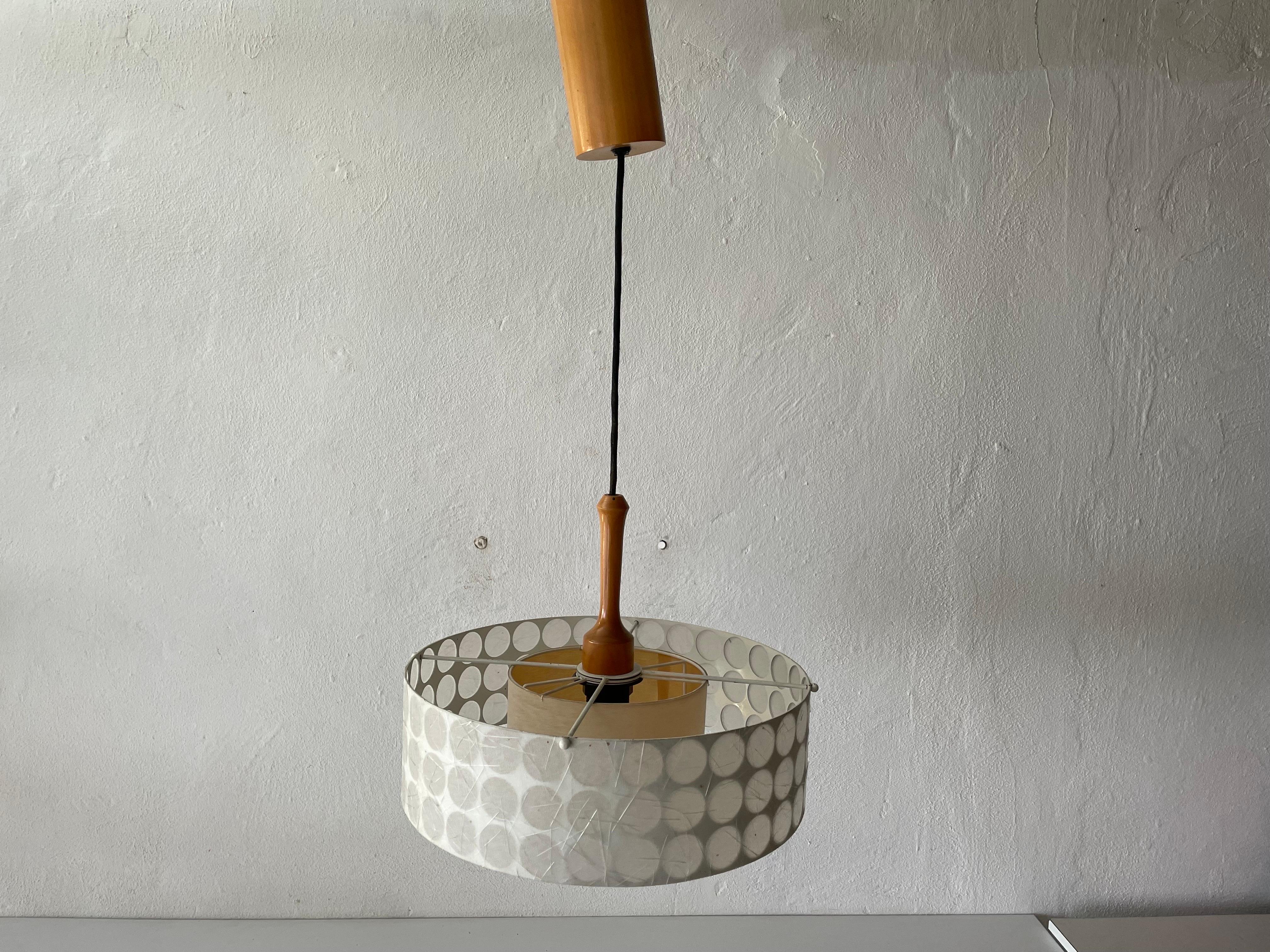 Fabric Rare Atomic Shade Pendant Lamp by Temde, 1960s, Switzerland For Sale