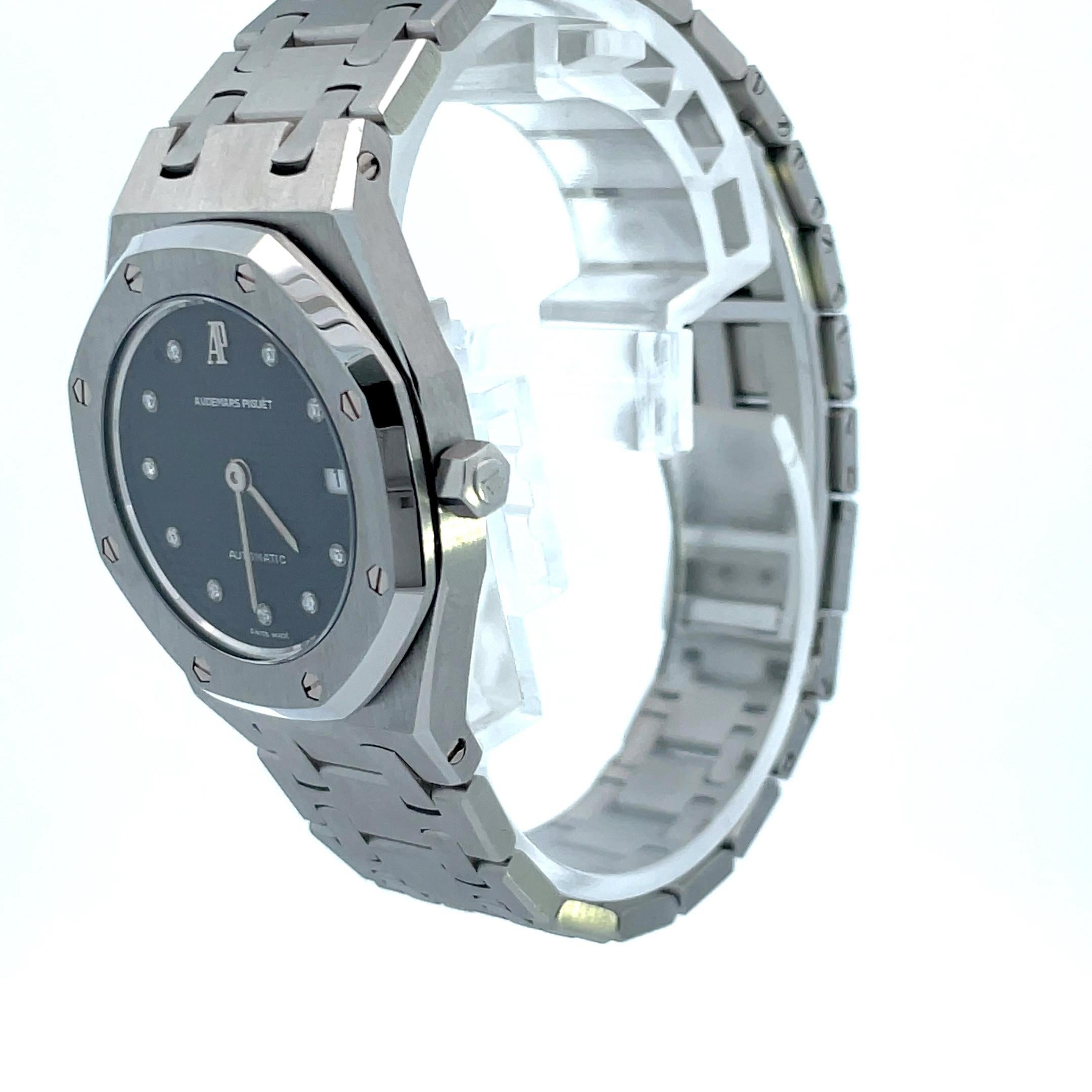 Round Cut Rare Audemars Piguet Royal Oak Vintage 14470sq Diamond Dial Automatic For Sale