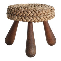 Rare Audoux & Minet Stool no. 1, France, 1950s