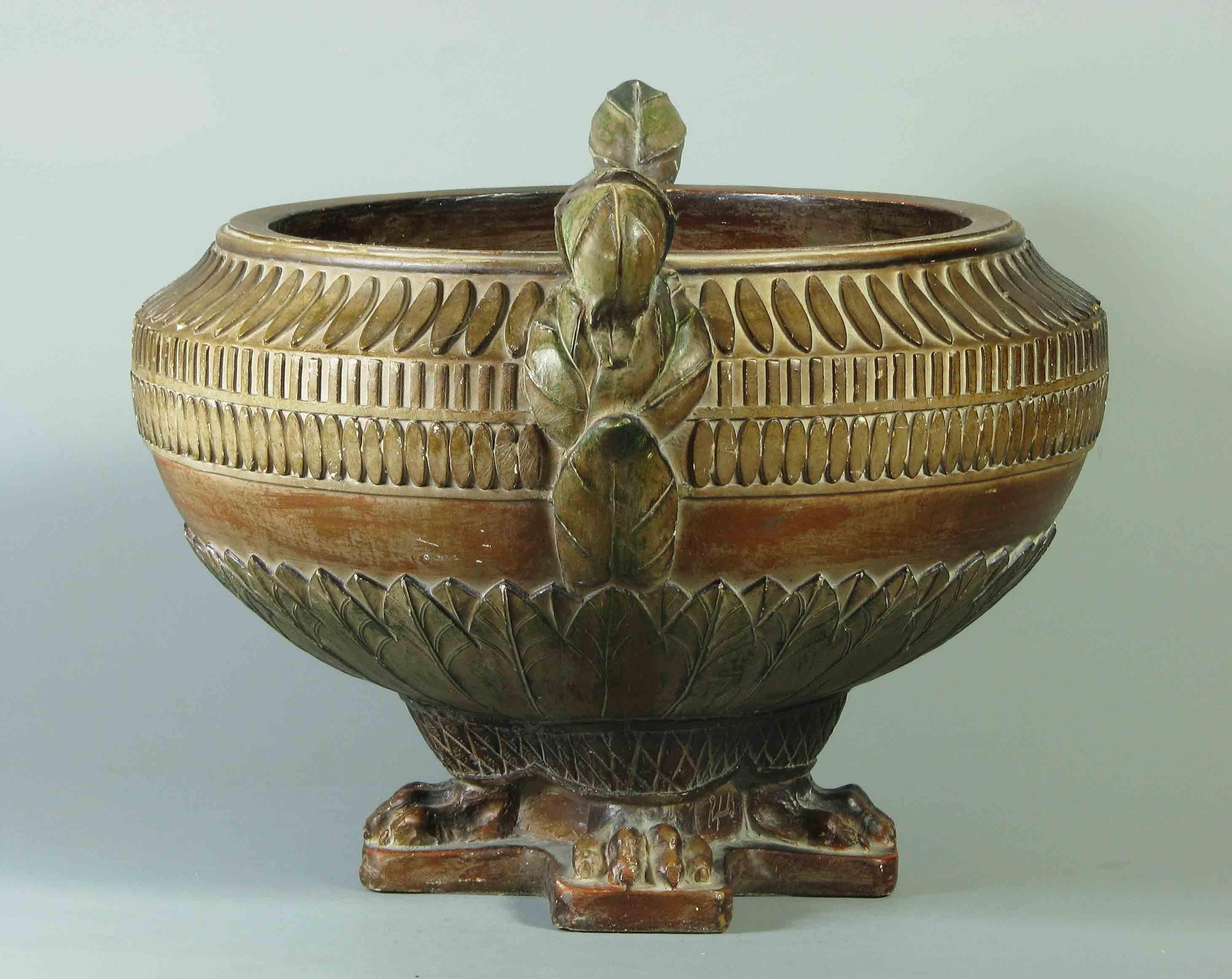 Grand Tour Rare Austin Production Sculpture Claw Foot Bowl/Jardiniere For Sale