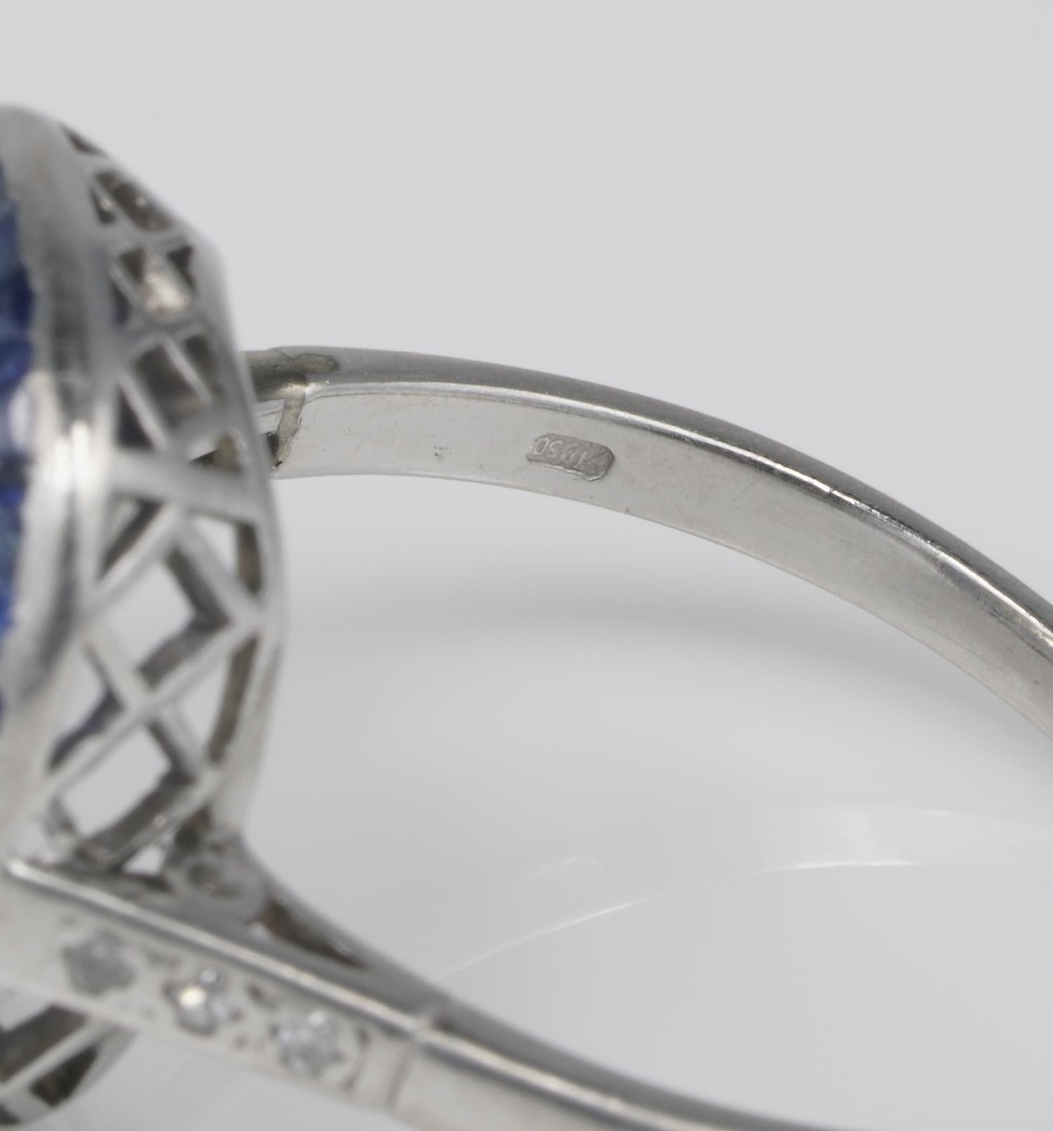 Women's Rare Antique 5.15 Carat Diamond Solitaire Plus Platinum Ring For Sale