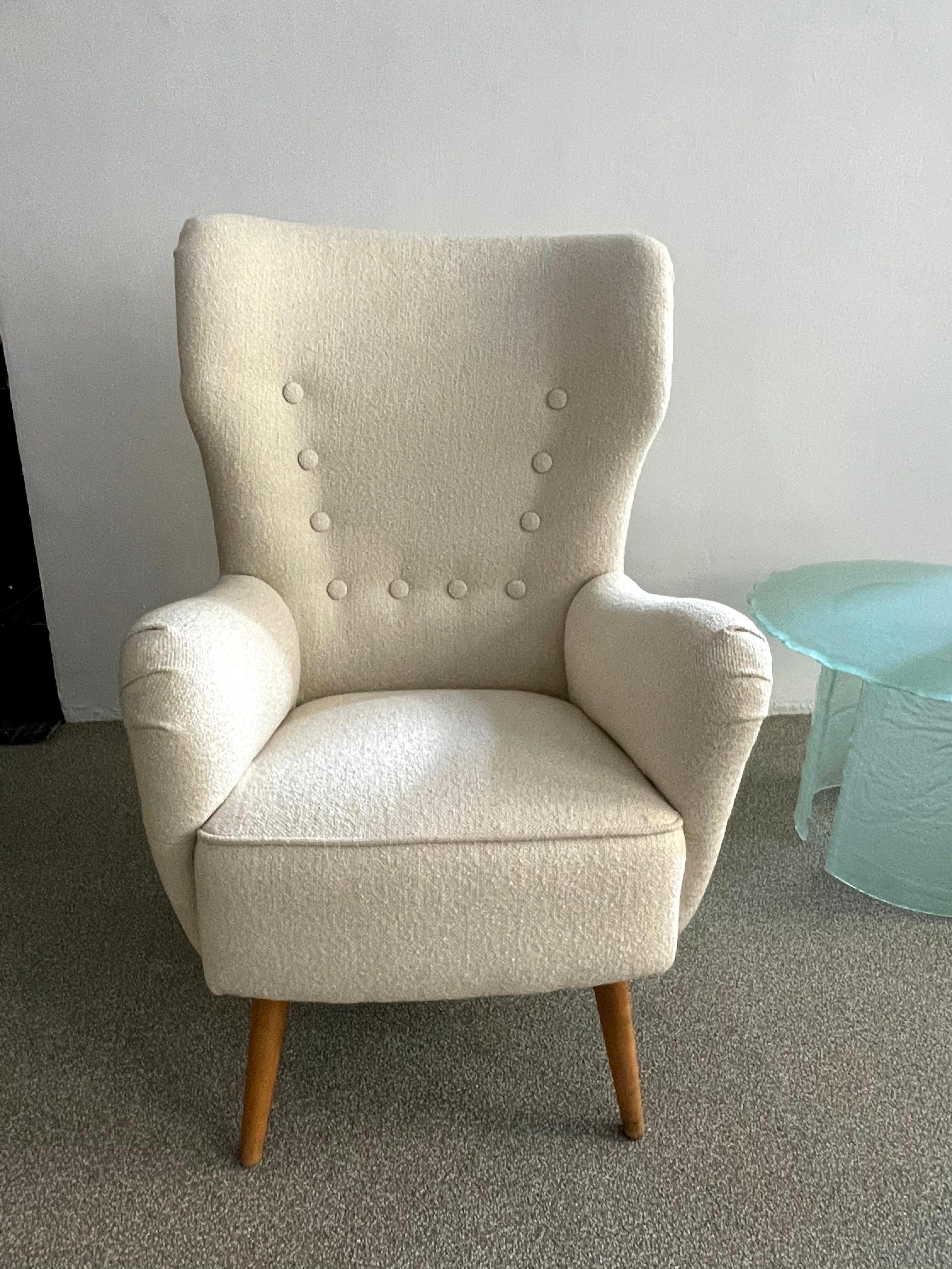 Rare Austrian Wingback Chair Attributed to Oskar Payer 1