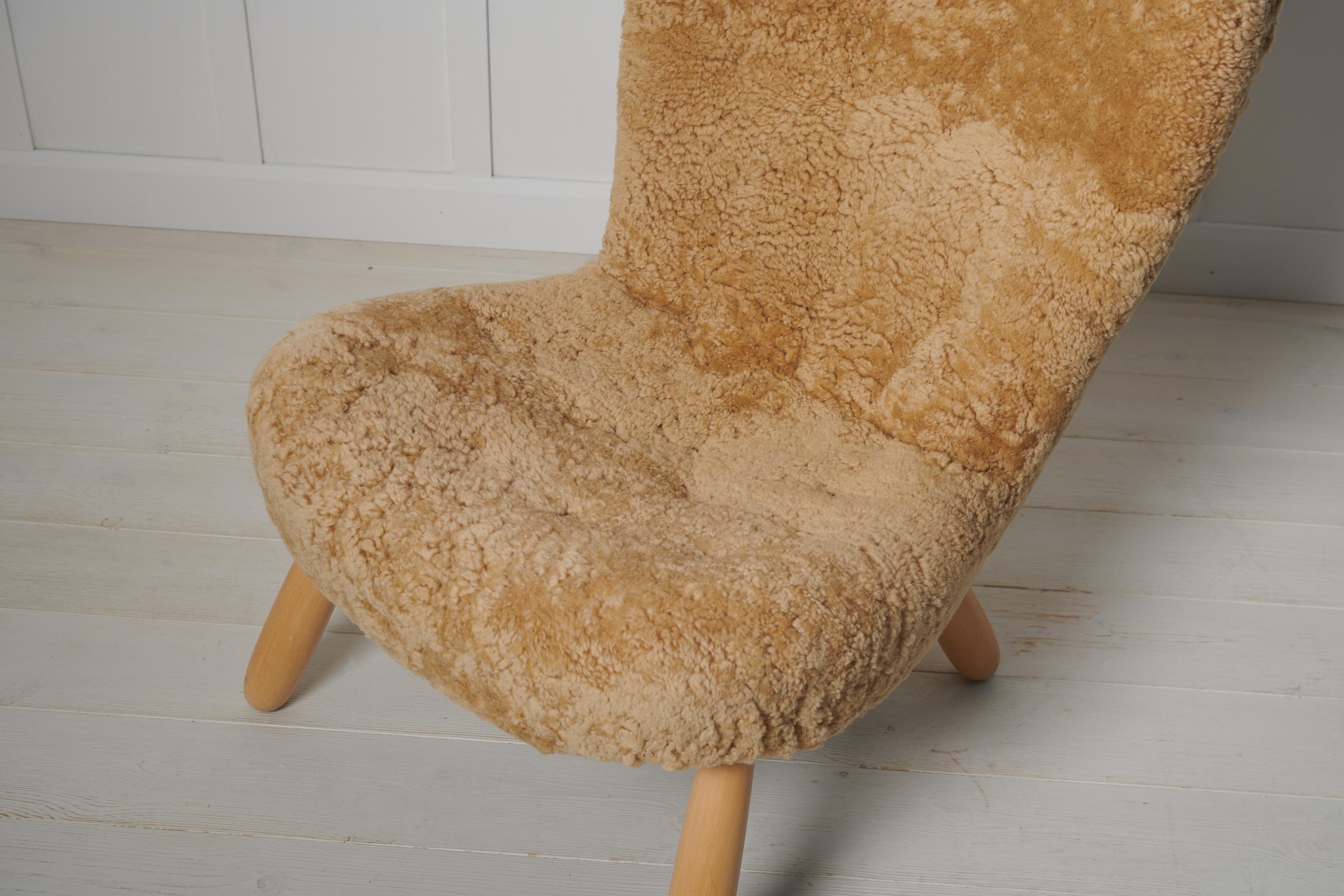 Authentique et rare chaise à palourdes moderne scandinave par Arnold Madsen, Danemark en vente 4