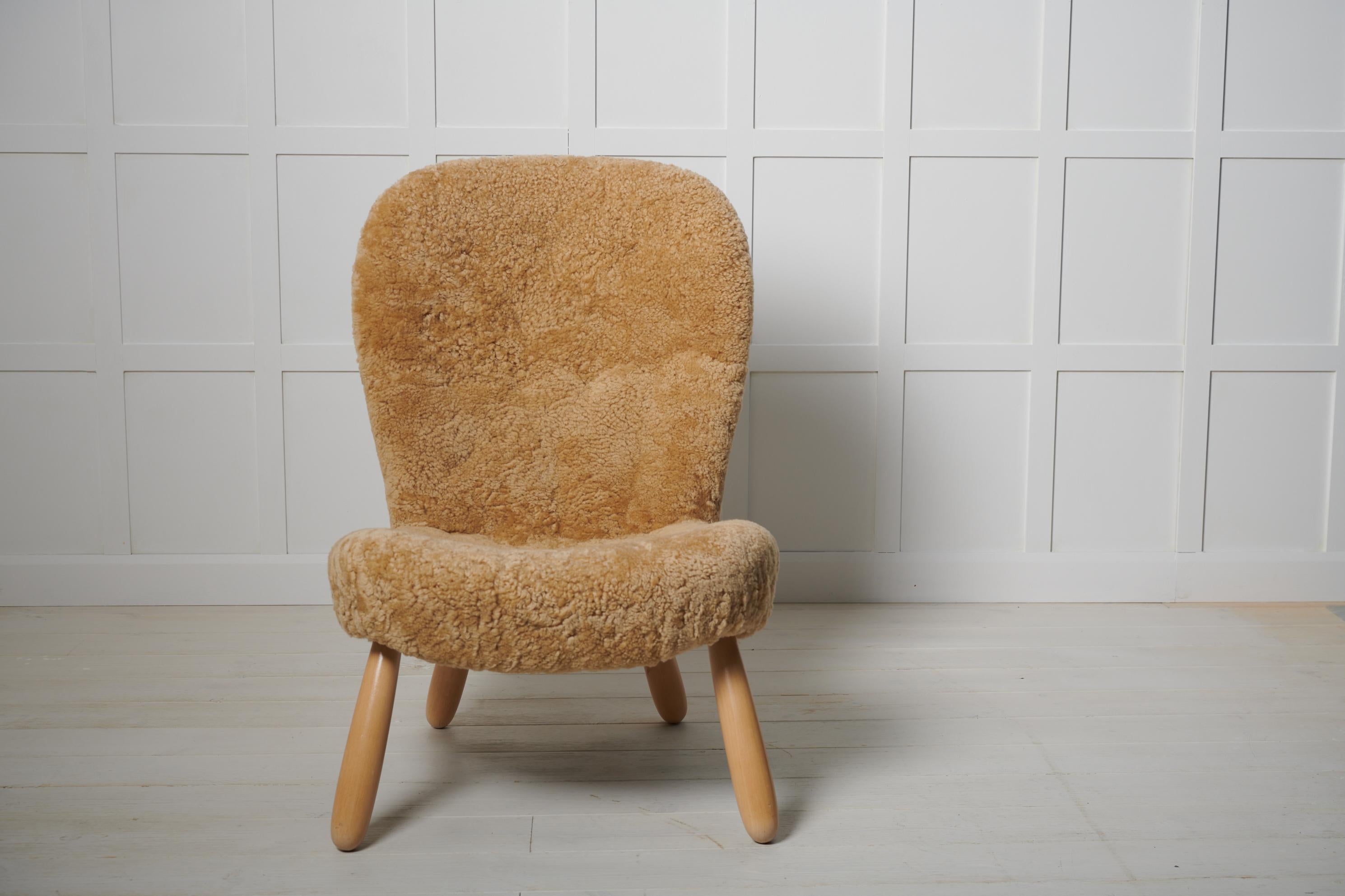 Rare Authentic Scandinavian Modern Clam Chair by Arnold Madsen, Denmark For Sale 2