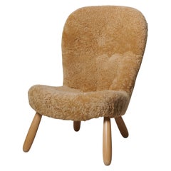 Authentique et rare chaise à palourdes moderne scandinave par Arnold Madsen, Danemark