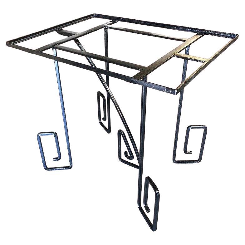 Rare Avant-Garde Scrolling Art Deco Iron Dining Outdoor Patio Table