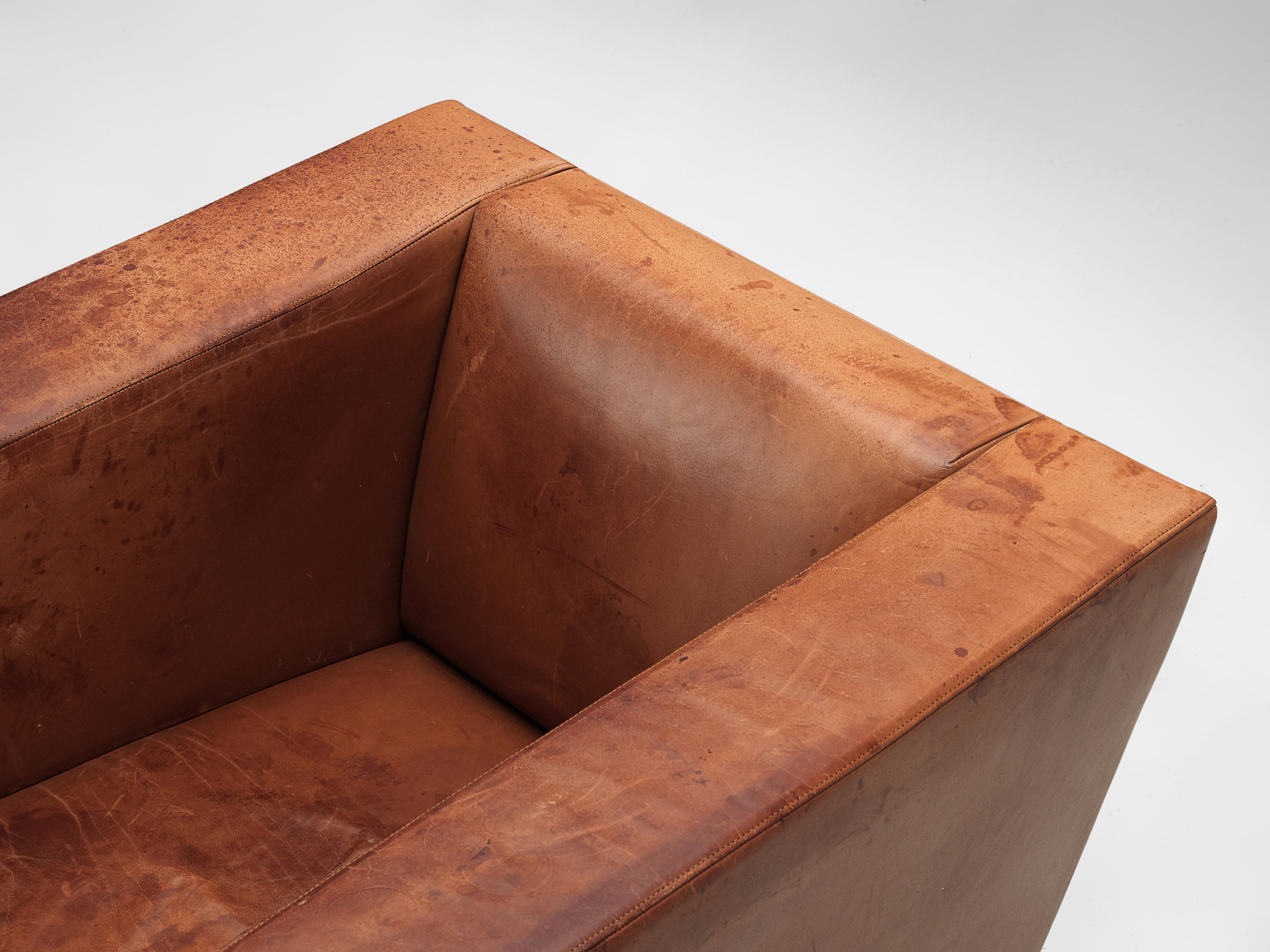 Mid-20th Century Rare Axel Einar Hjorth ‘Lido’ Lounge Chair in Original Patinated Leather