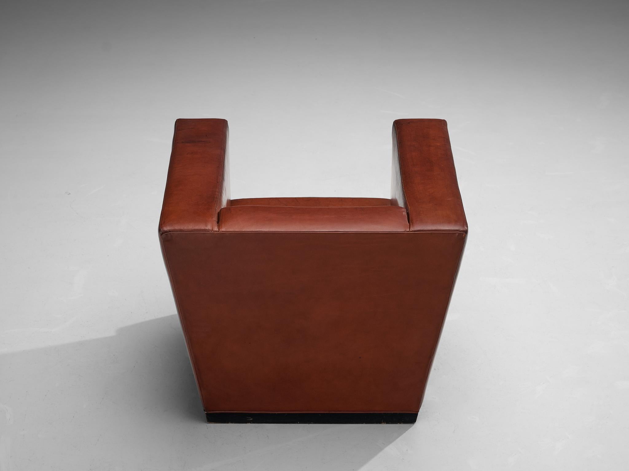 Rare Axel Einar Hjorth ‘Lido’ Lounge Chair in Patinated Leather  For Sale 4