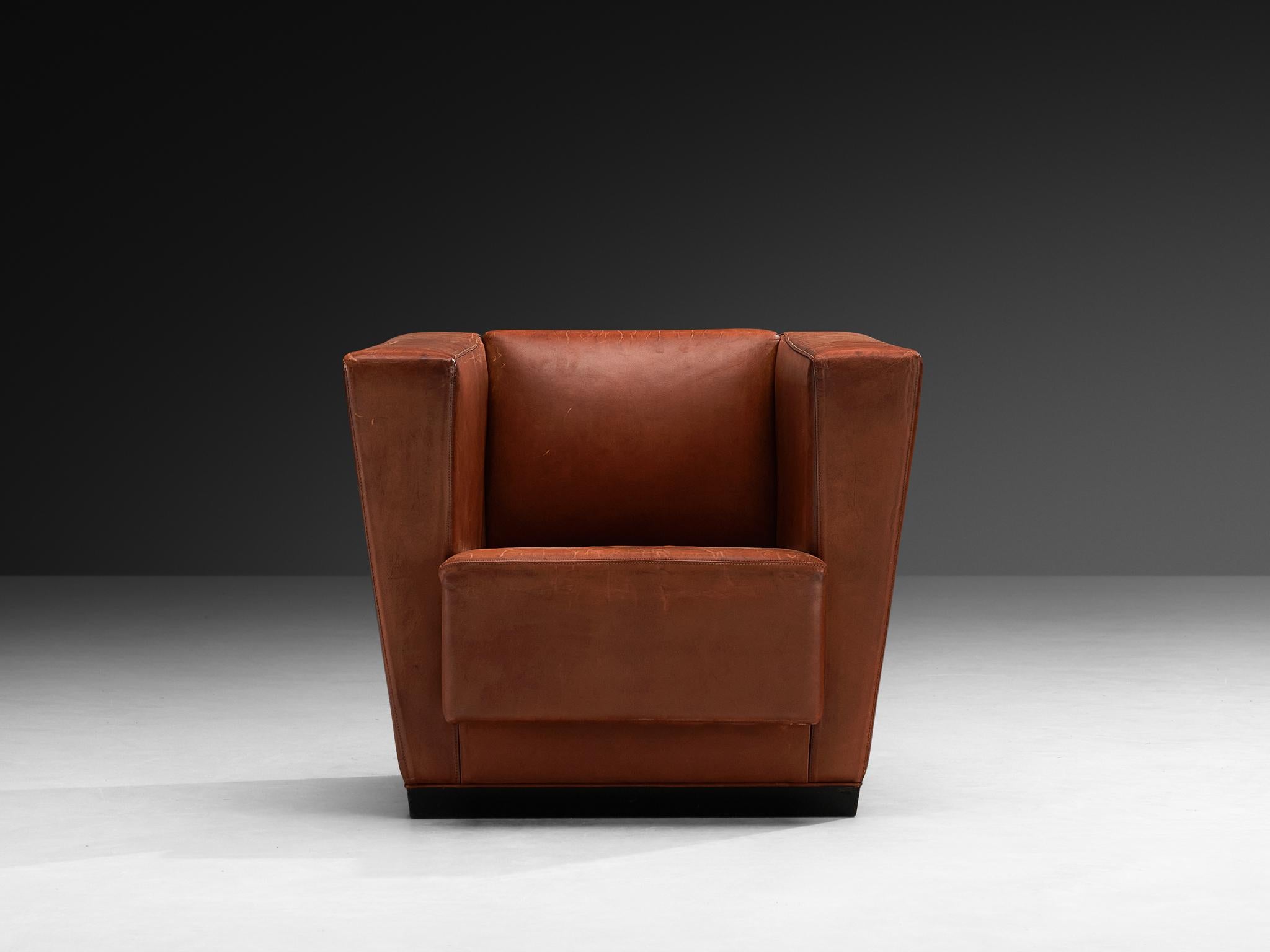 Seltener Axel Einar Hjorth 'Lido' Loungesessel in patiniertem Leder im Angebot 5