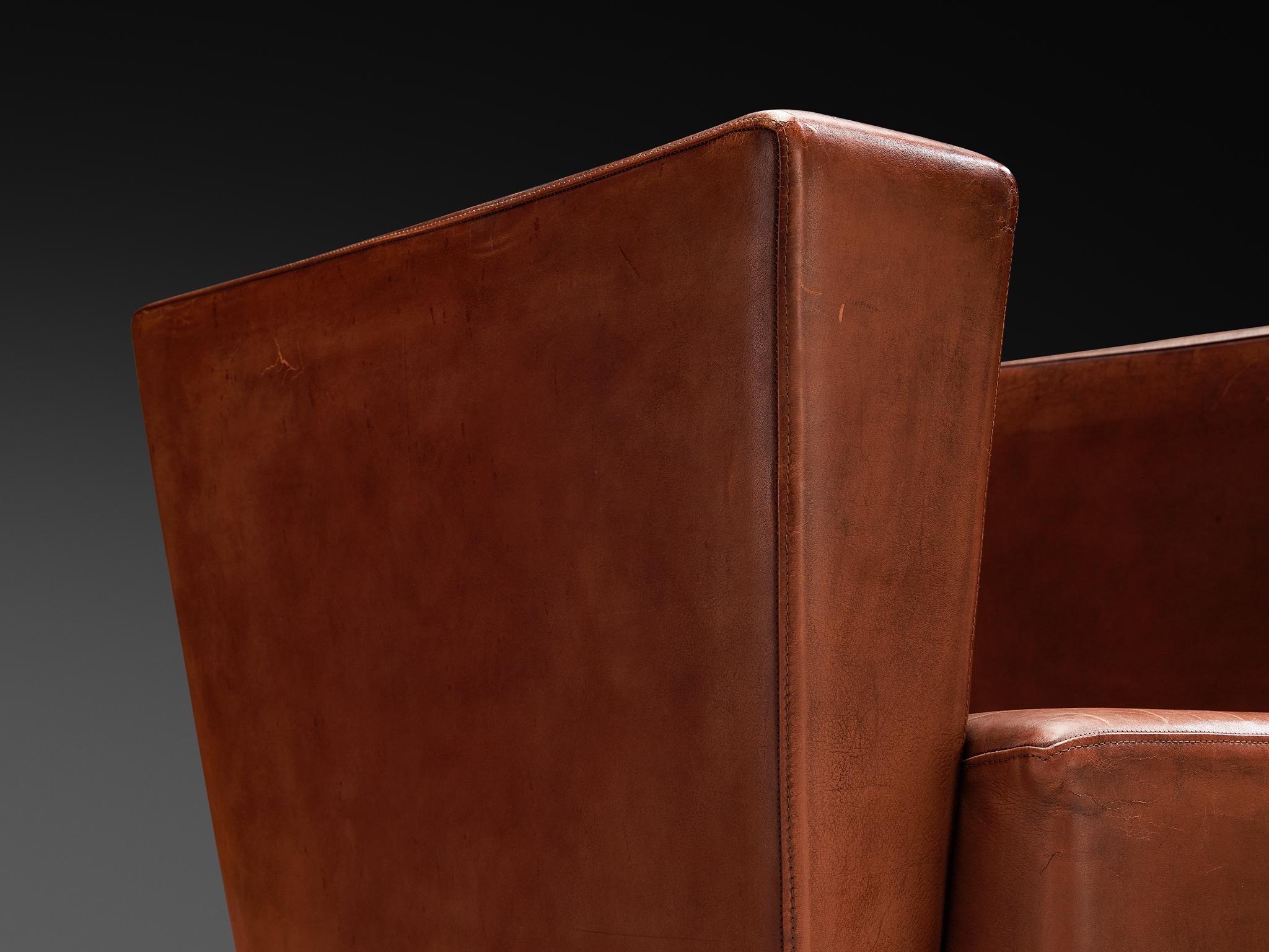 Seltener Axel Einar Hjorth 'Lido' Loungesessel in patiniertem Leder (Art déco) im Angebot