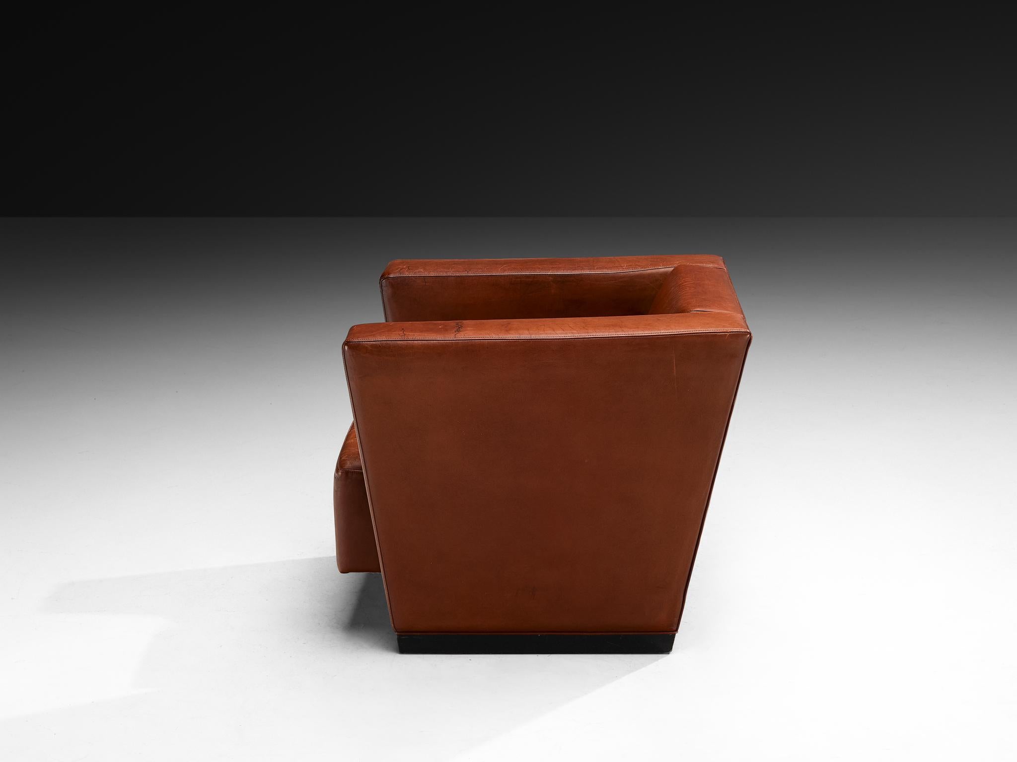 Seltener Axel Einar Hjorth 'Lido' Loungesessel in patiniertem Leder (Schwedisch) im Angebot