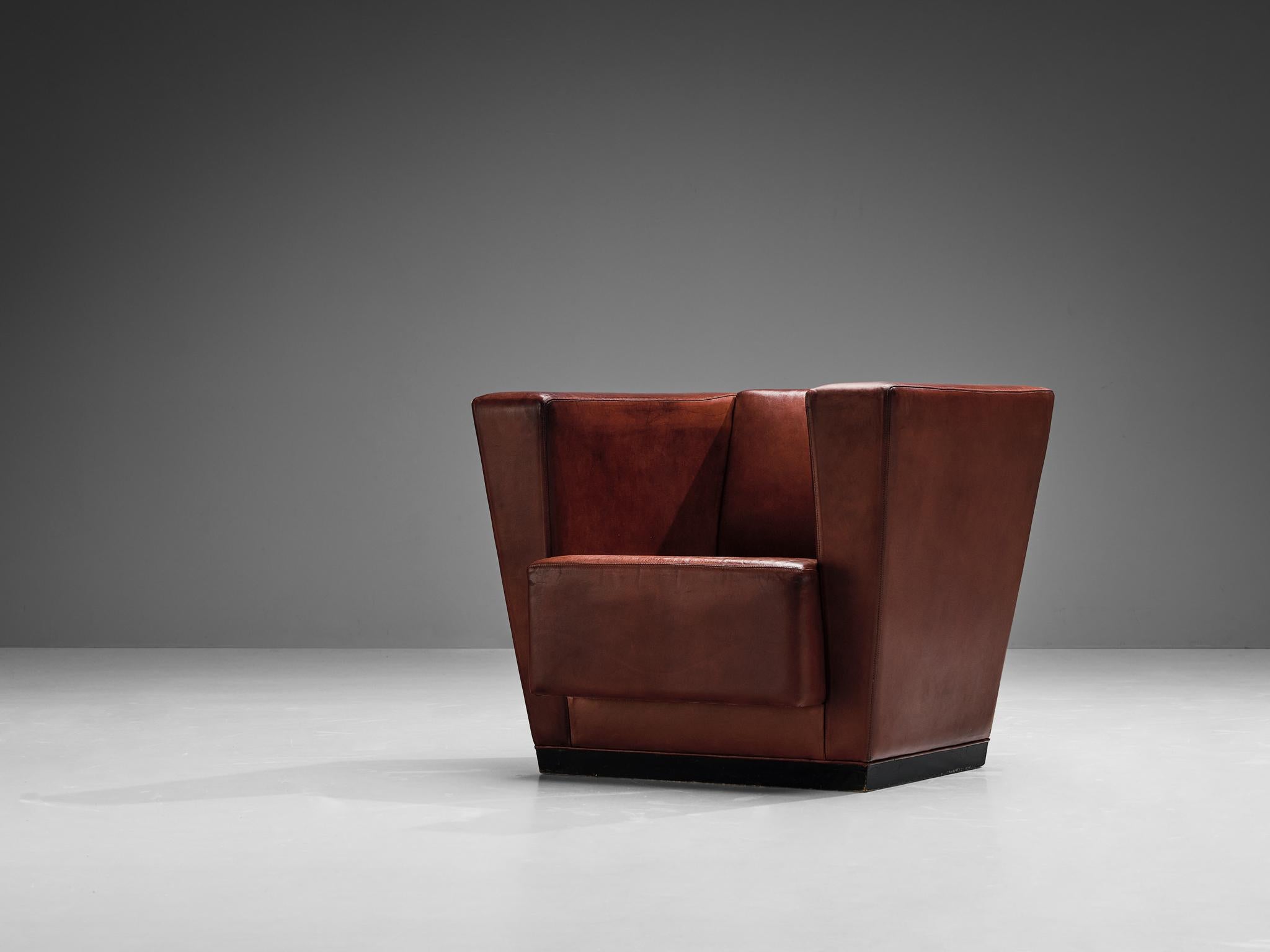 Rare Axel Einar Hjorth ‘Lido’ Lounge Chair in Patinated Leather  For Sale 3