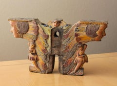 Rare Aztec Colonial Polychromed Wood Sculpture! Holy Imagene Bultos Santos Icons