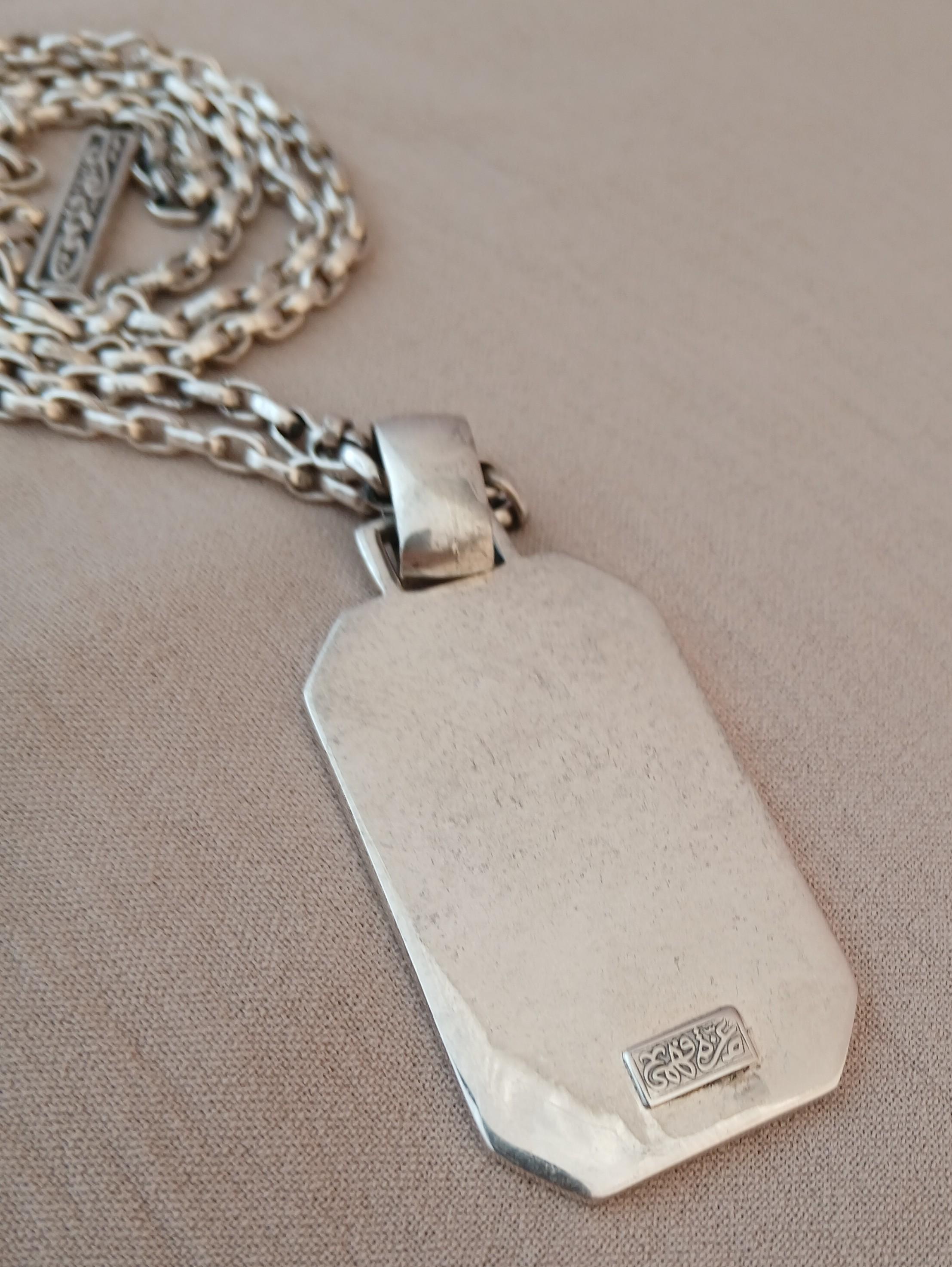 RARE Azza Fahmy Egyptian King's Step Sterling Silver Necklace en vente 1