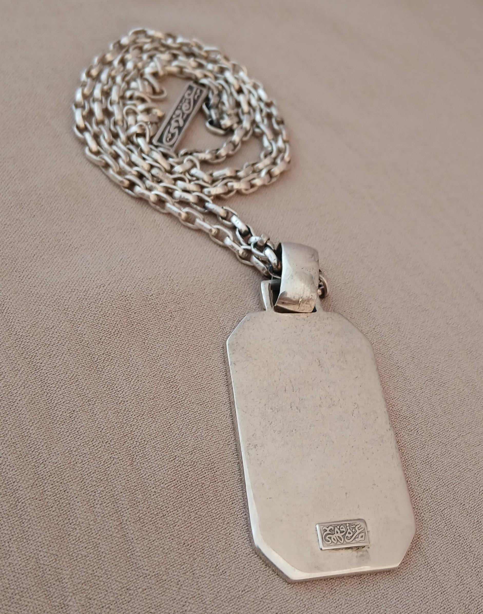 RARE Azza Fahmy Egyptian King's Step Sterling Silver Necklace en vente 3